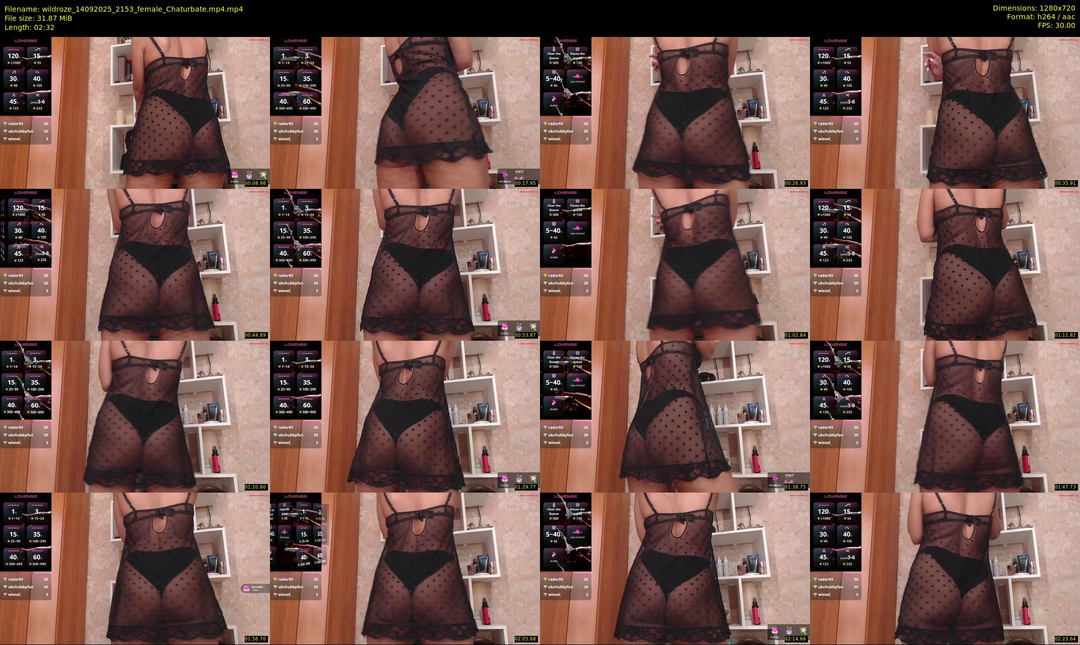 wildroze — 3 minute Chaturbate female cam show recording, 720p, Sep 14, 2025