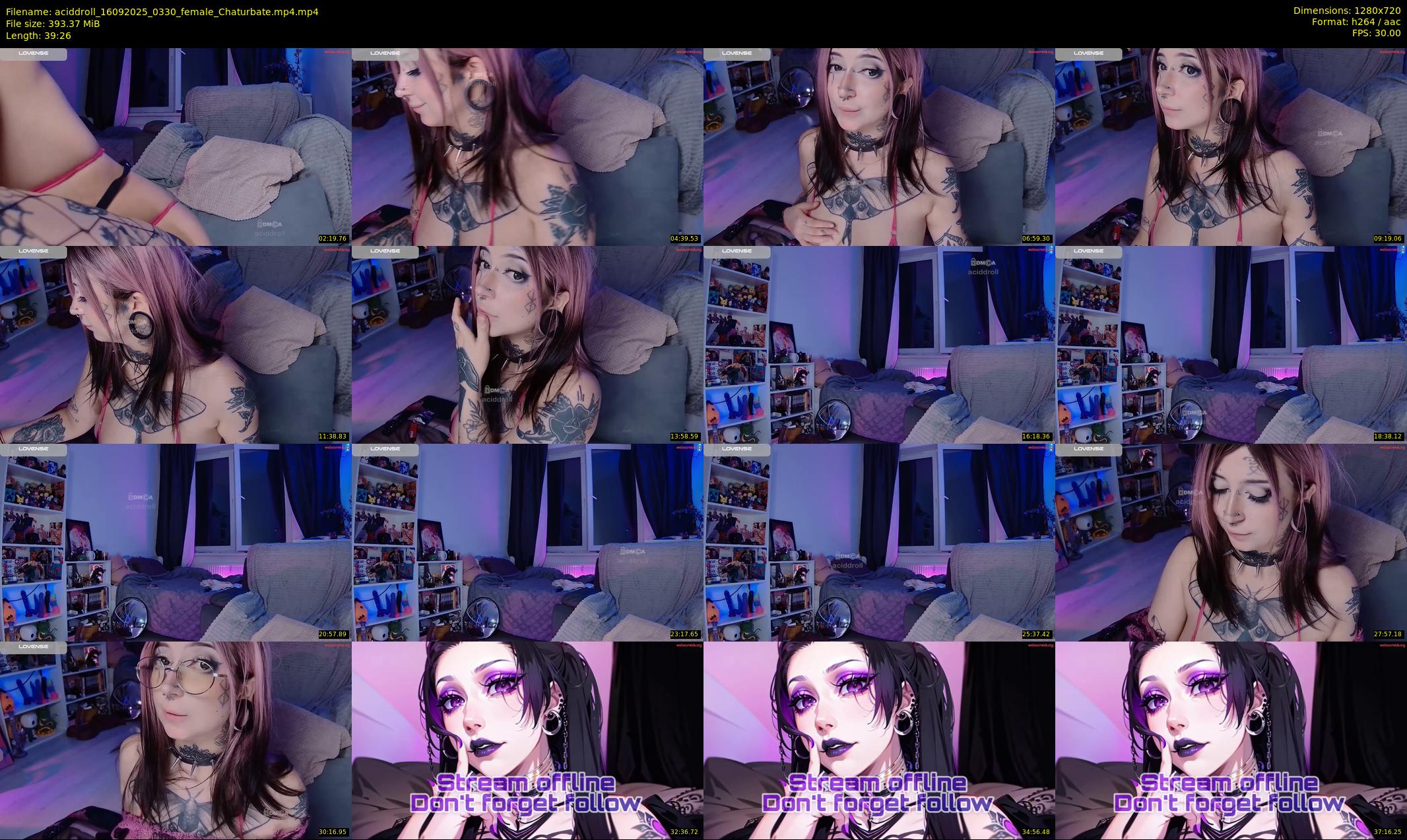 aciddroll — 40 minute Chaturbate female cam show recording, 720p, Sep 16, 2025