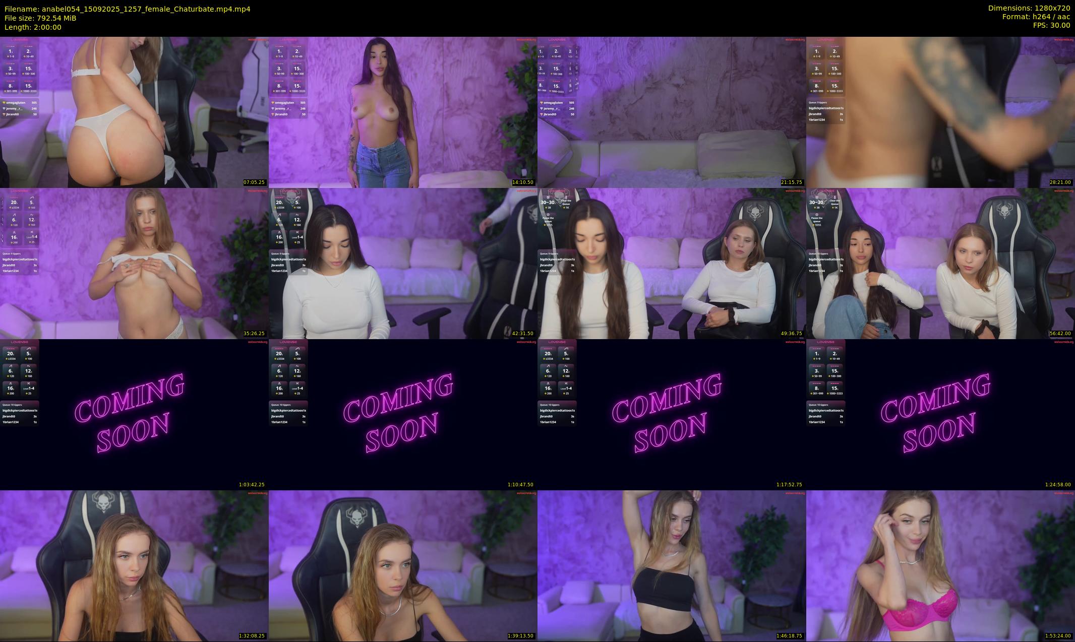 anabel054 — 120 minute Chaturbate female cam show recording, 720p, Sep 15, 2025