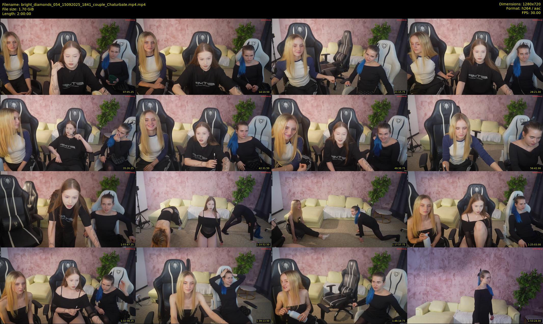 bright_diamonds_054 — 120 minute Chaturbate couple cam show recording, 720p, Sep 15, 2025