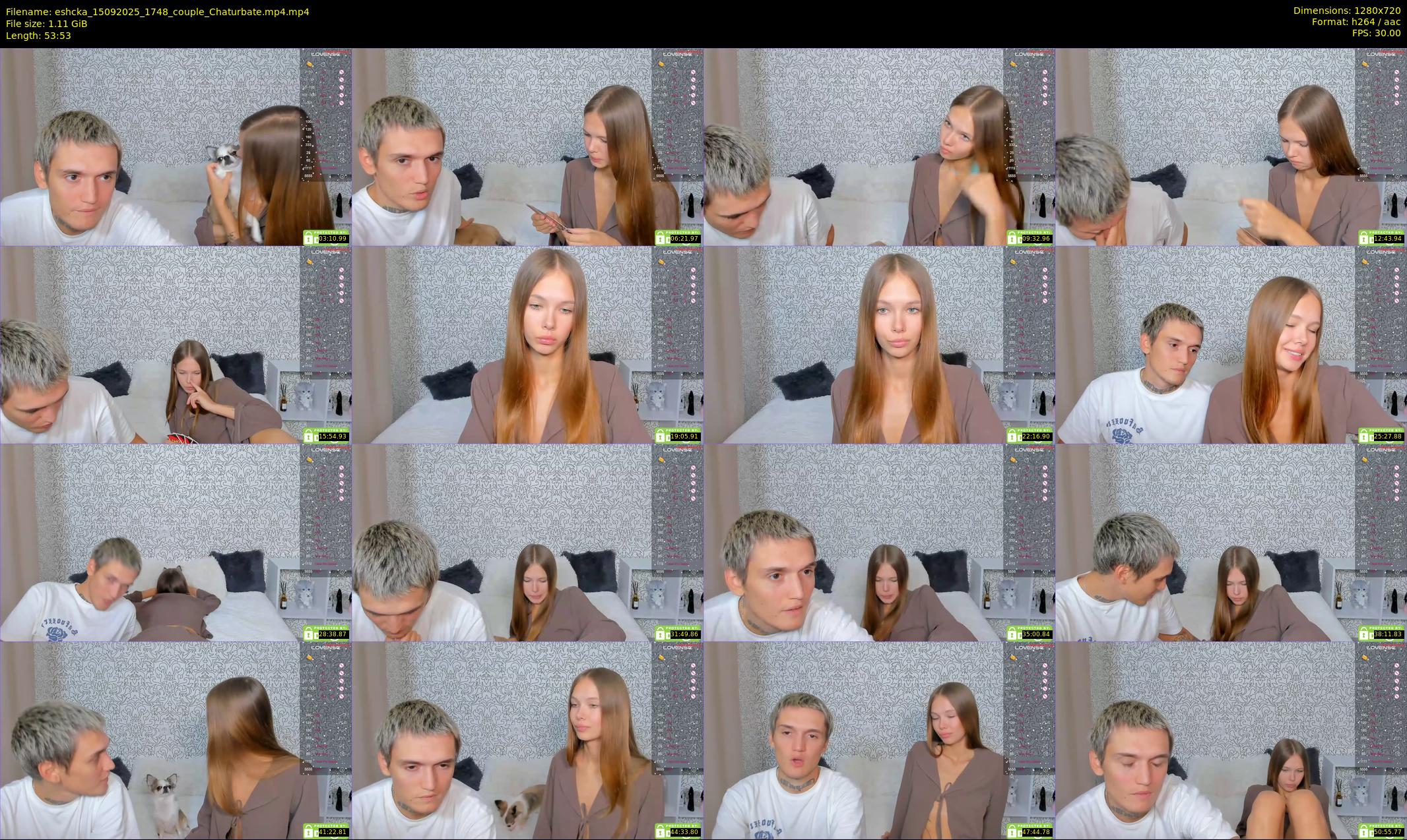 eshcka — 54 minute Chaturbate couple cam show recording, 720p, Sep 15, 2025
