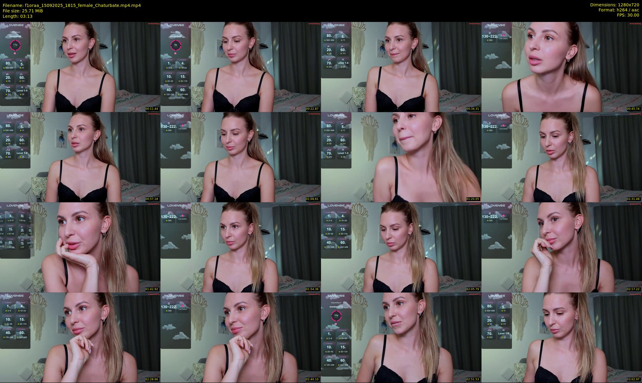 f1oraa — 4 minute Chaturbate female cam show recording, 720p, Sep 15, 2025