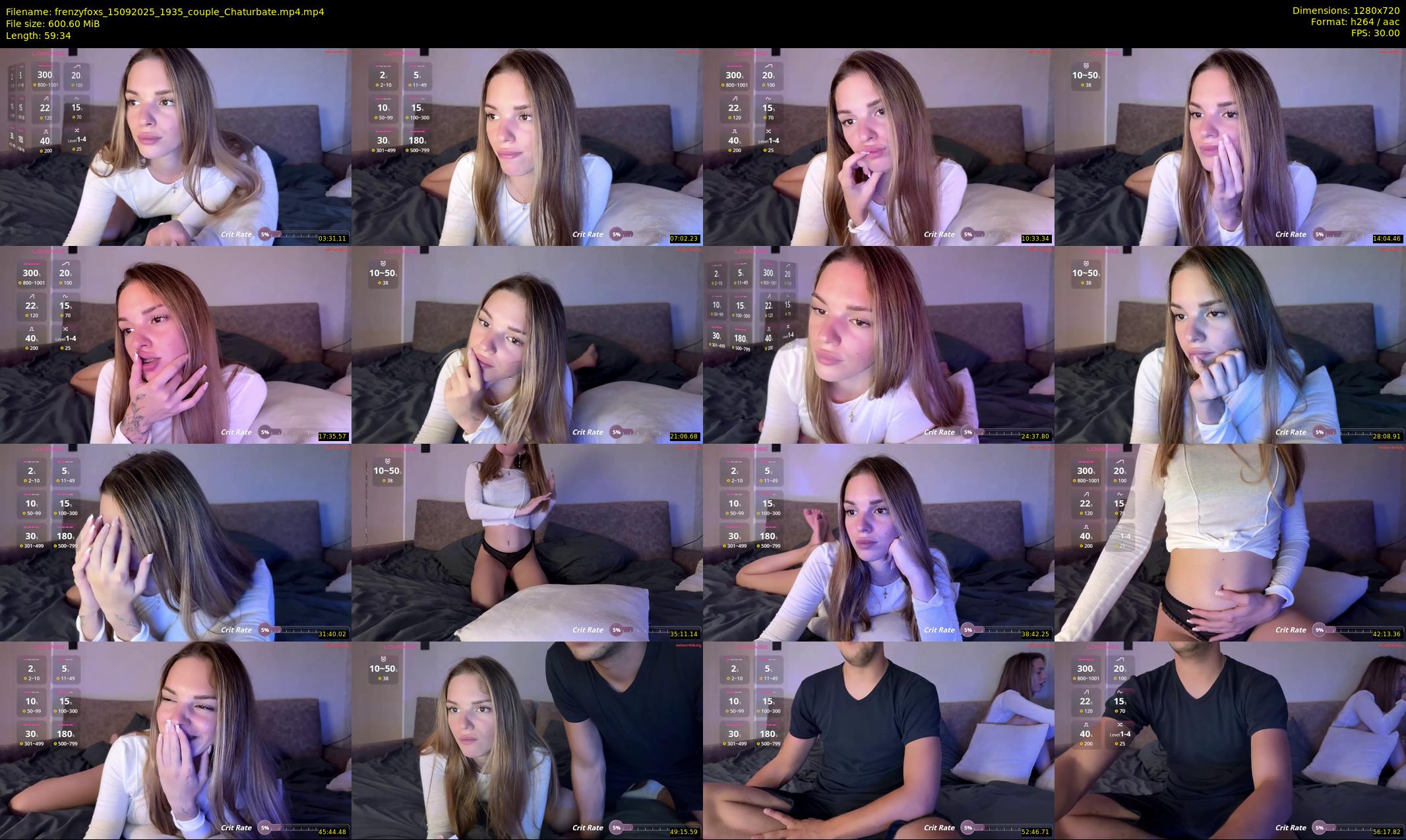 frenzyfoxs — 60 minute Chaturbate couple cam show recording, 720p, Sep 15, 2025