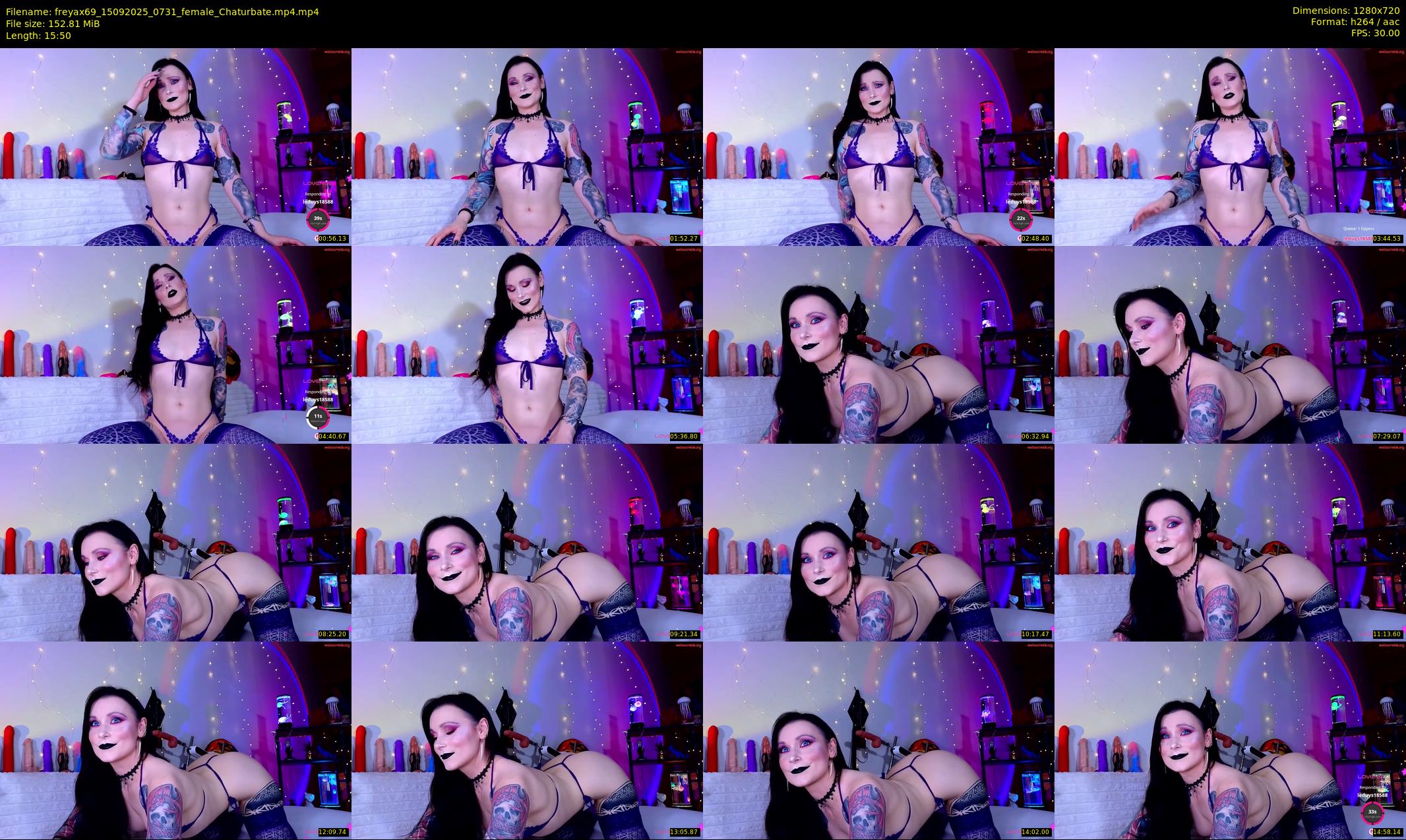 freyax69 — 16 minute Chaturbate female cam show recording, 720p, Sep 15, 2025