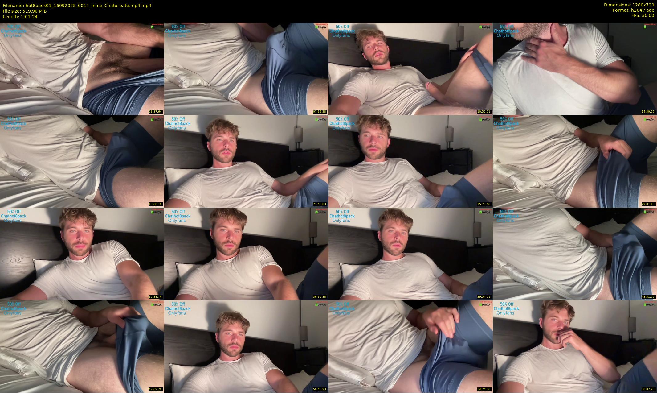 hot8pack01 — 62 minute Chaturbate male cam show recording, 720p, Sep 16, 2025