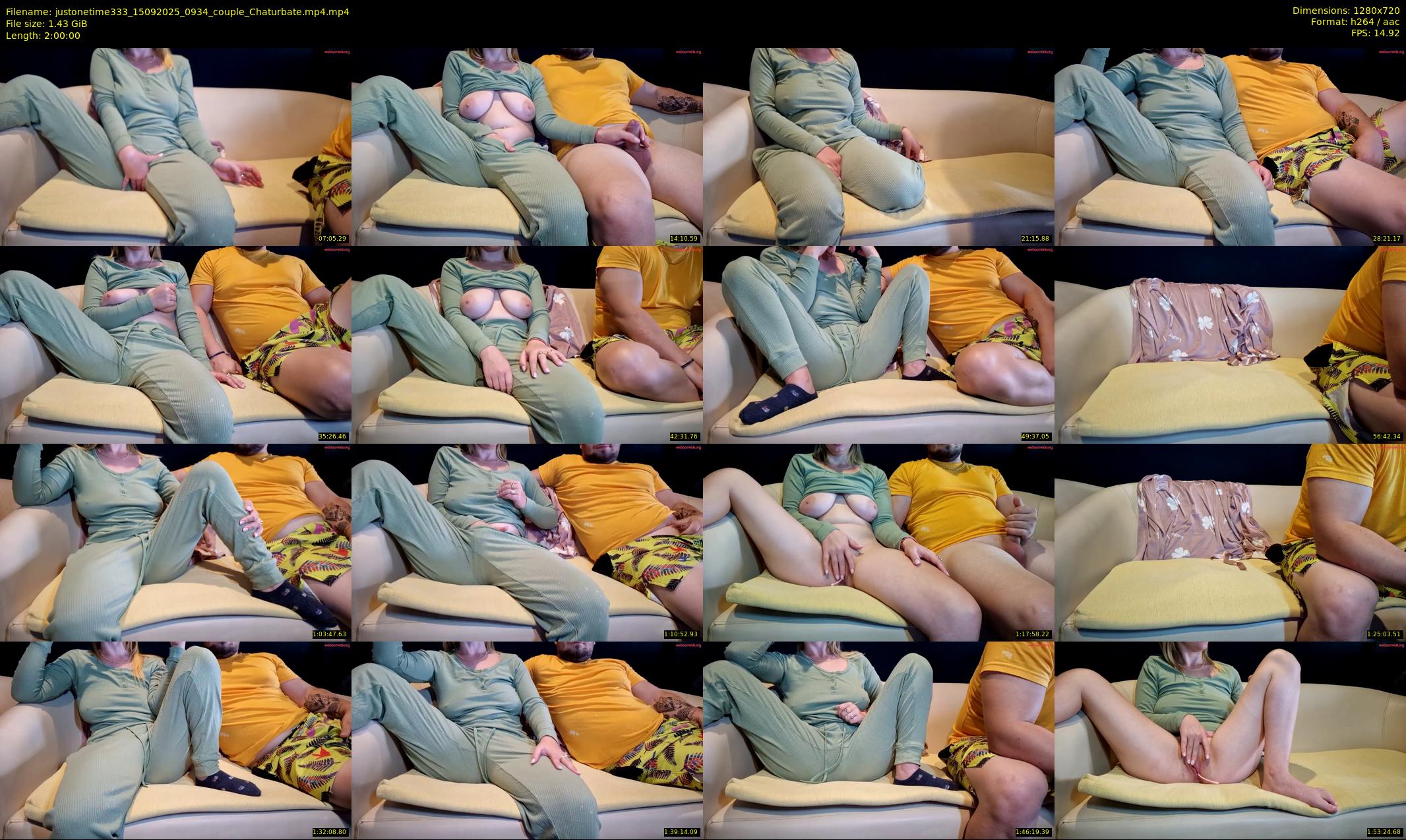 justonetime333 — 120 minute Chaturbate couple cam show recording, 720p, Sep 15, 2025