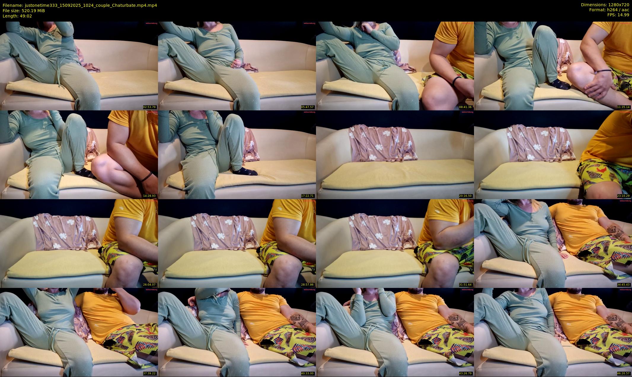 justonetime333 — 50 minute Chaturbate couple cam show recording, 720p, Sep 15, 2025
