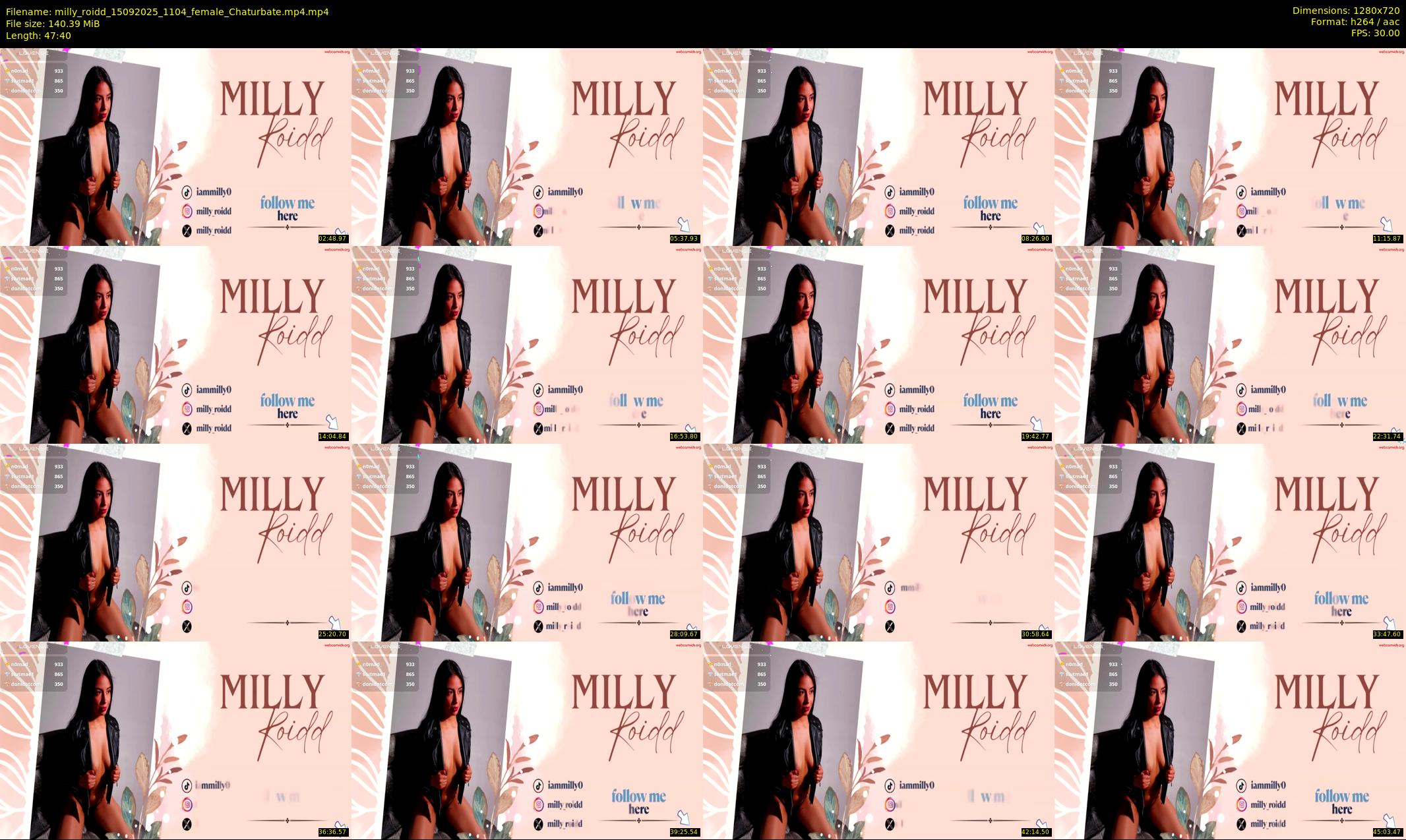 milly_roidd — 48 minute Chaturbate female cam show recording, 720p, Sep 15, 2025