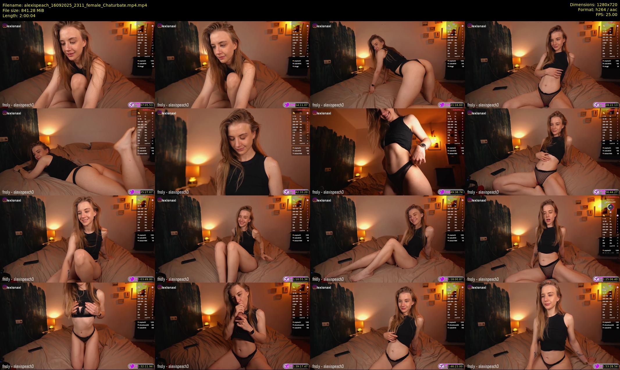 alexispeach — 121 minute Chaturbate female cam show recording, 720p, Sep 16, 2025