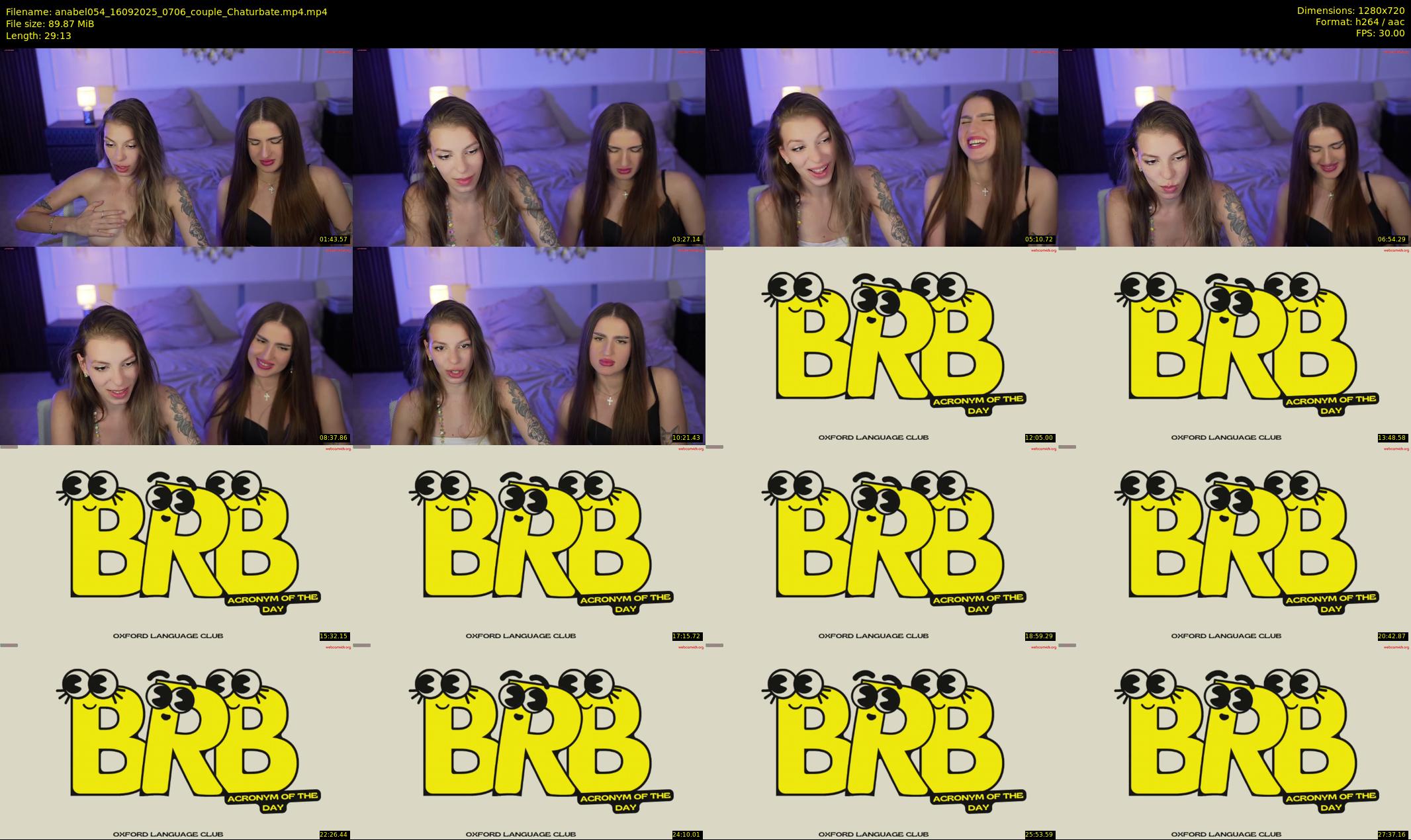 anabel054 — 30 minute Chaturbate female cam show recording, 720p, Sep 16, 2025