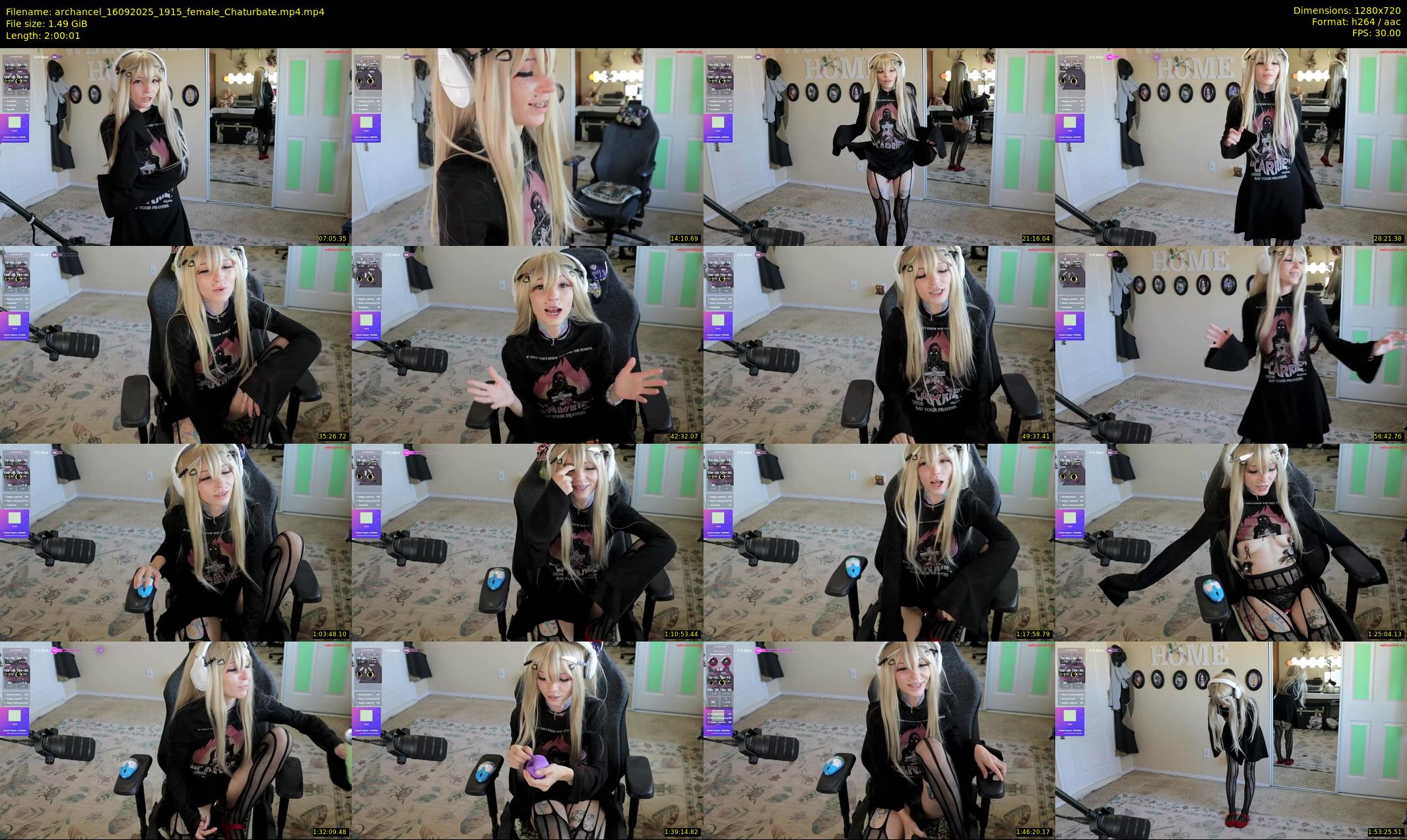 archancel — 121 minute Chaturbate female cam show recording, 720p, Sep 16, 2025