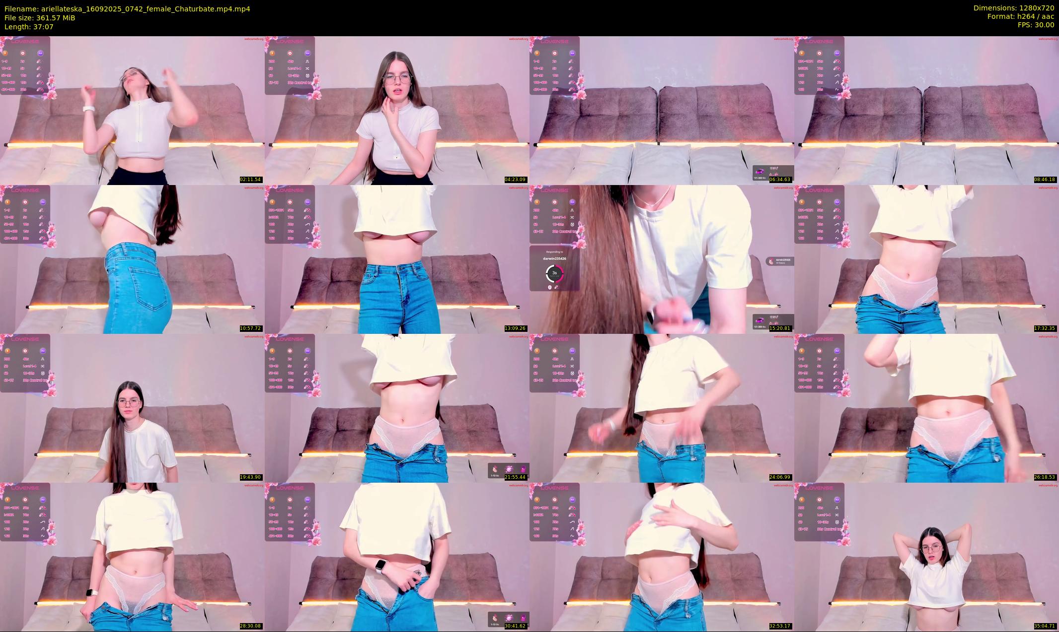 ariellateska — 38 minute Chaturbate female cam show recording, 720p, Sep 16, 2025