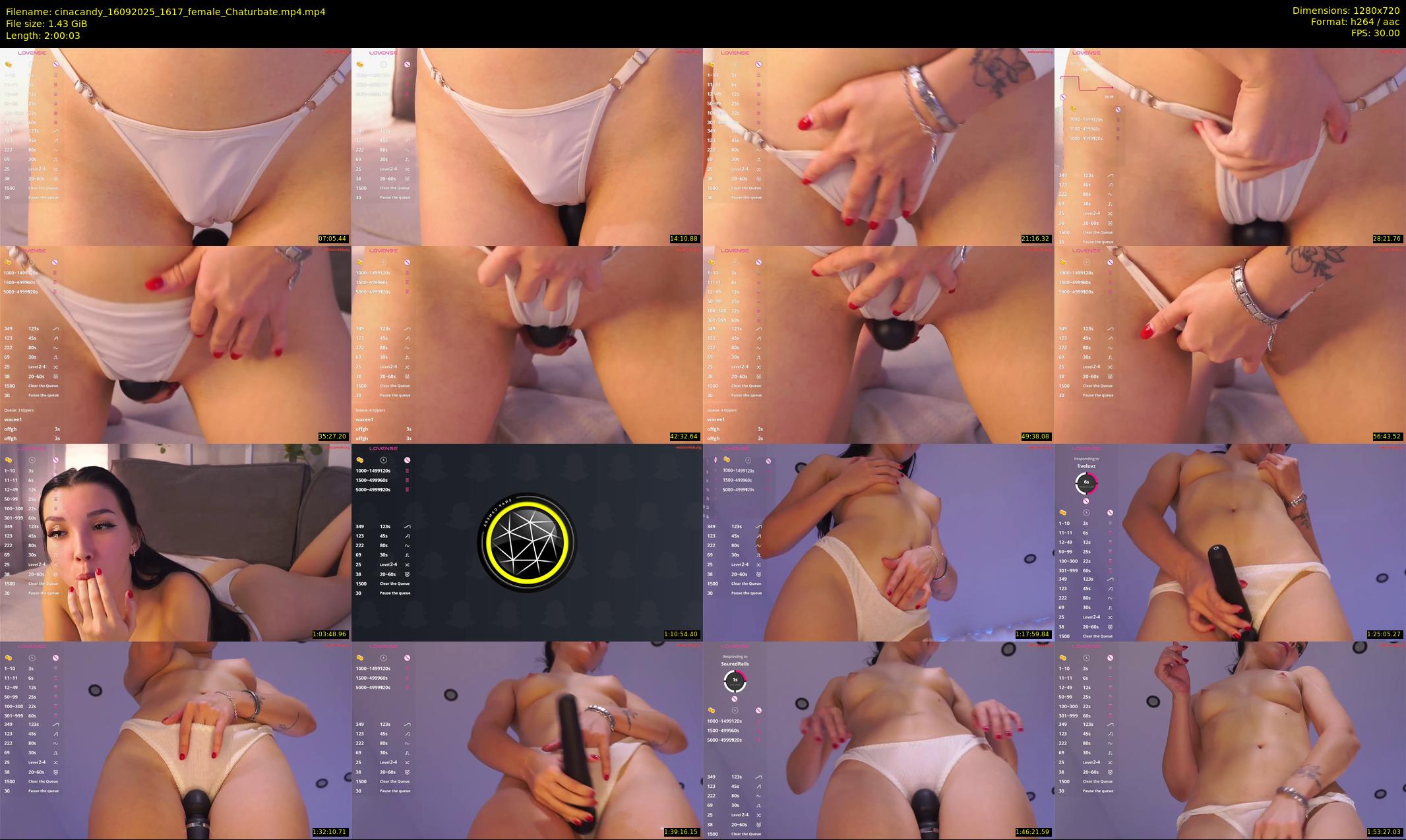 cinacandy — 121 minute Chaturbate female cam show recording, 720p, Sep 16, 2025