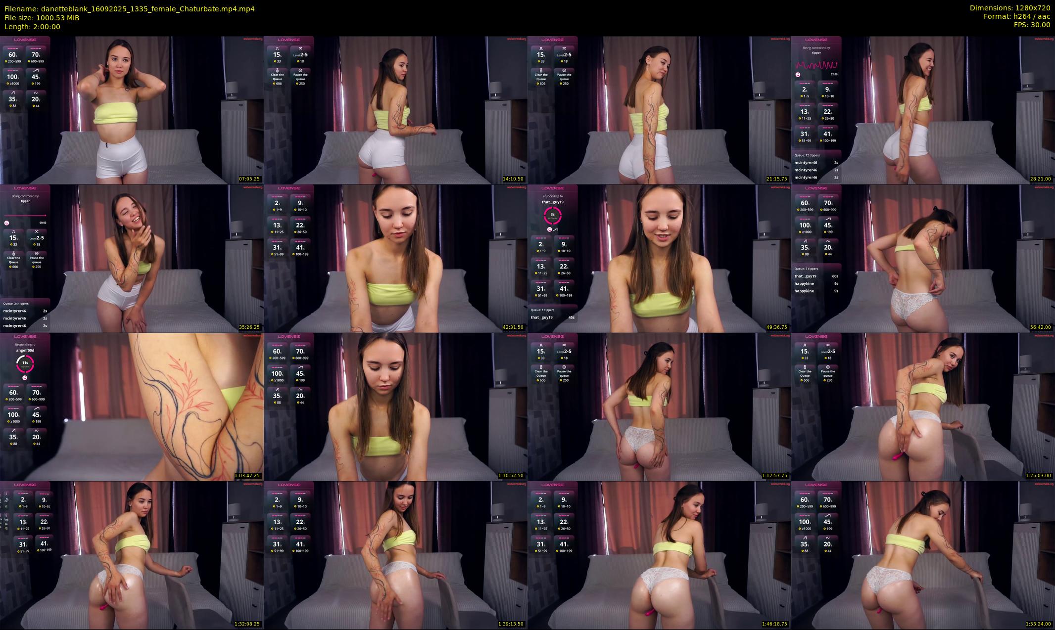 danetteblank — 120 minute Chaturbate female cam show recording, 720p, Sep 16, 2025