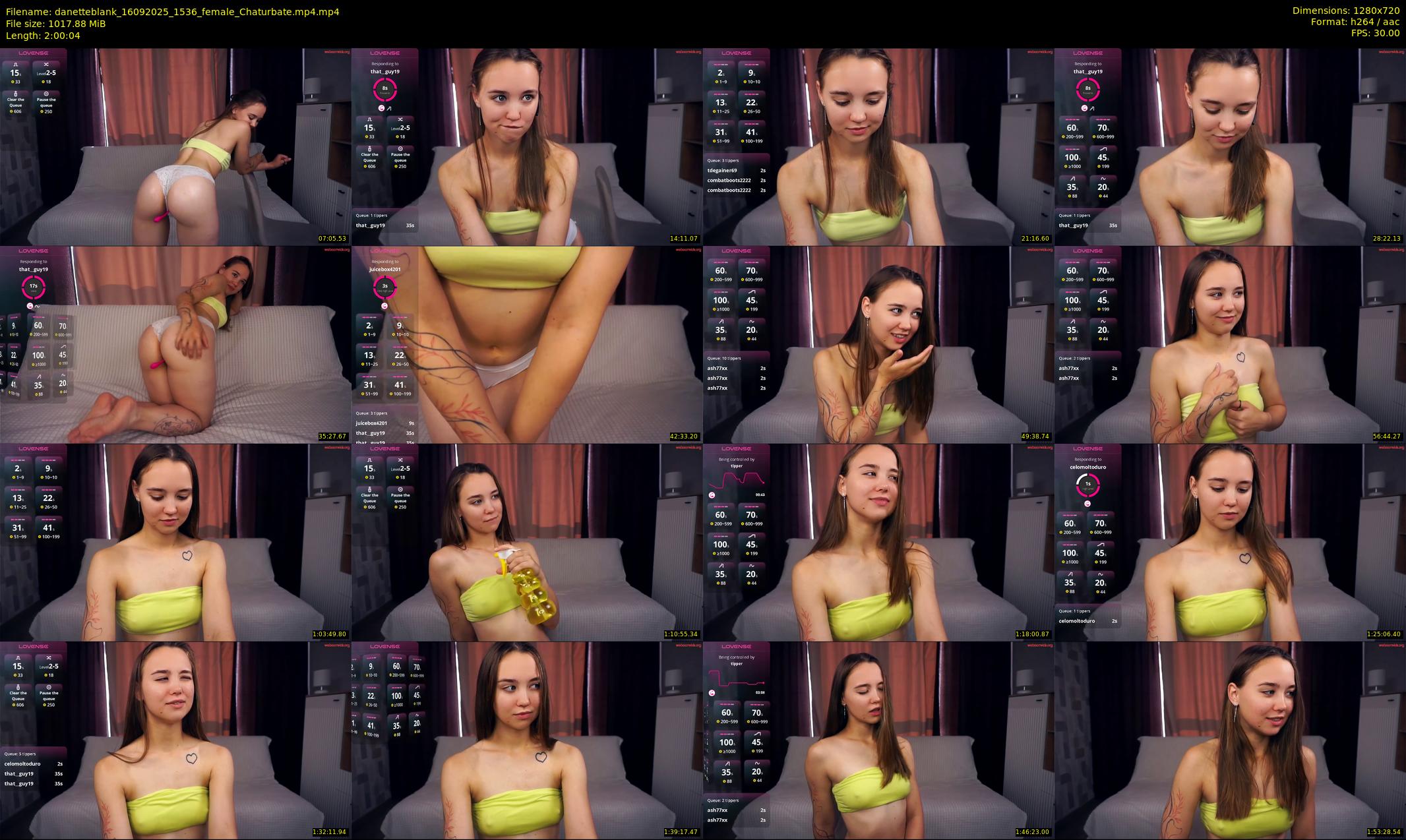 danetteblank — 121 minute Chaturbate female cam show recording, 720p, Sep 16, 2025