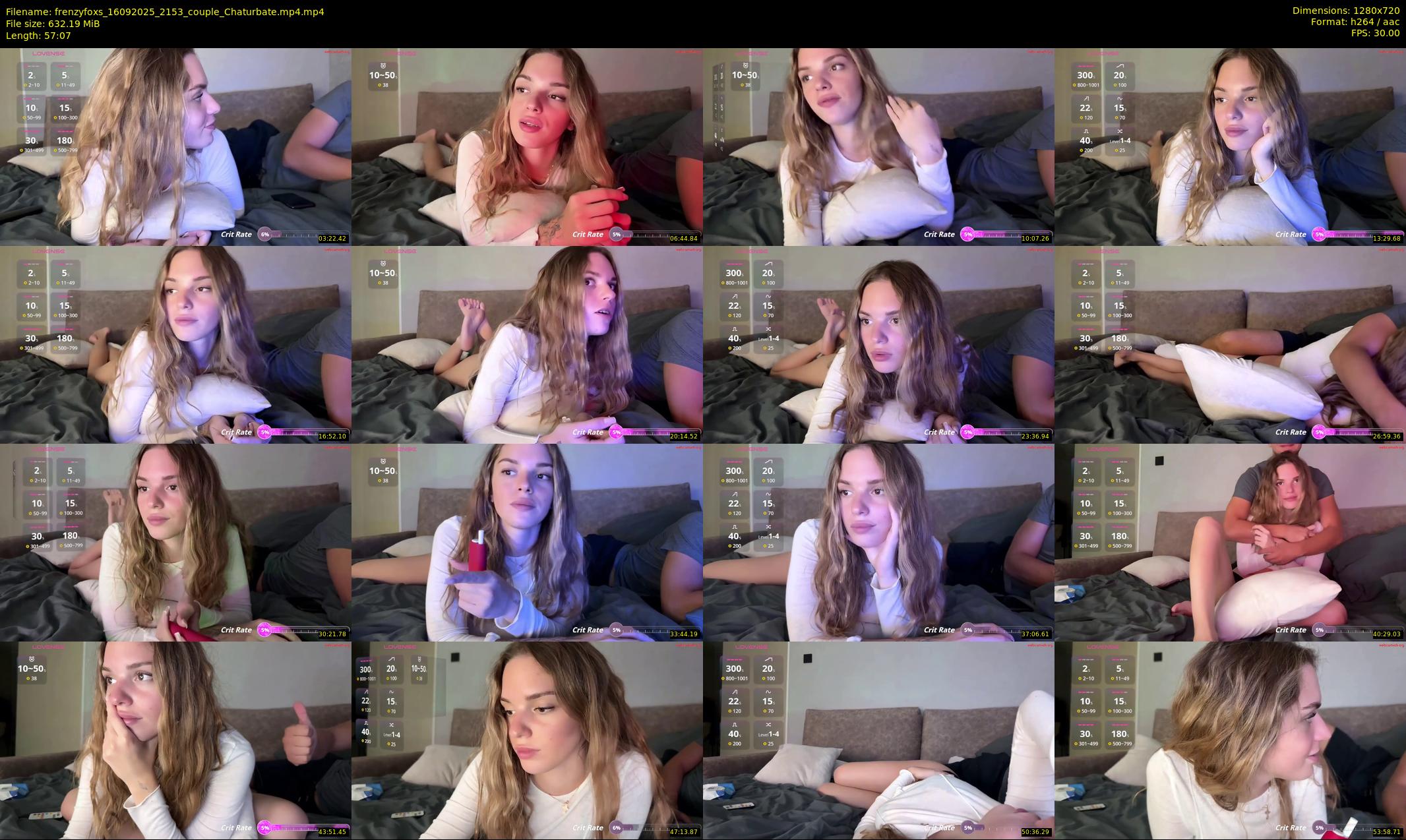 frenzyfoxs — 58 minute Chaturbate couple cam show recording, 720p, Sep 16, 2025