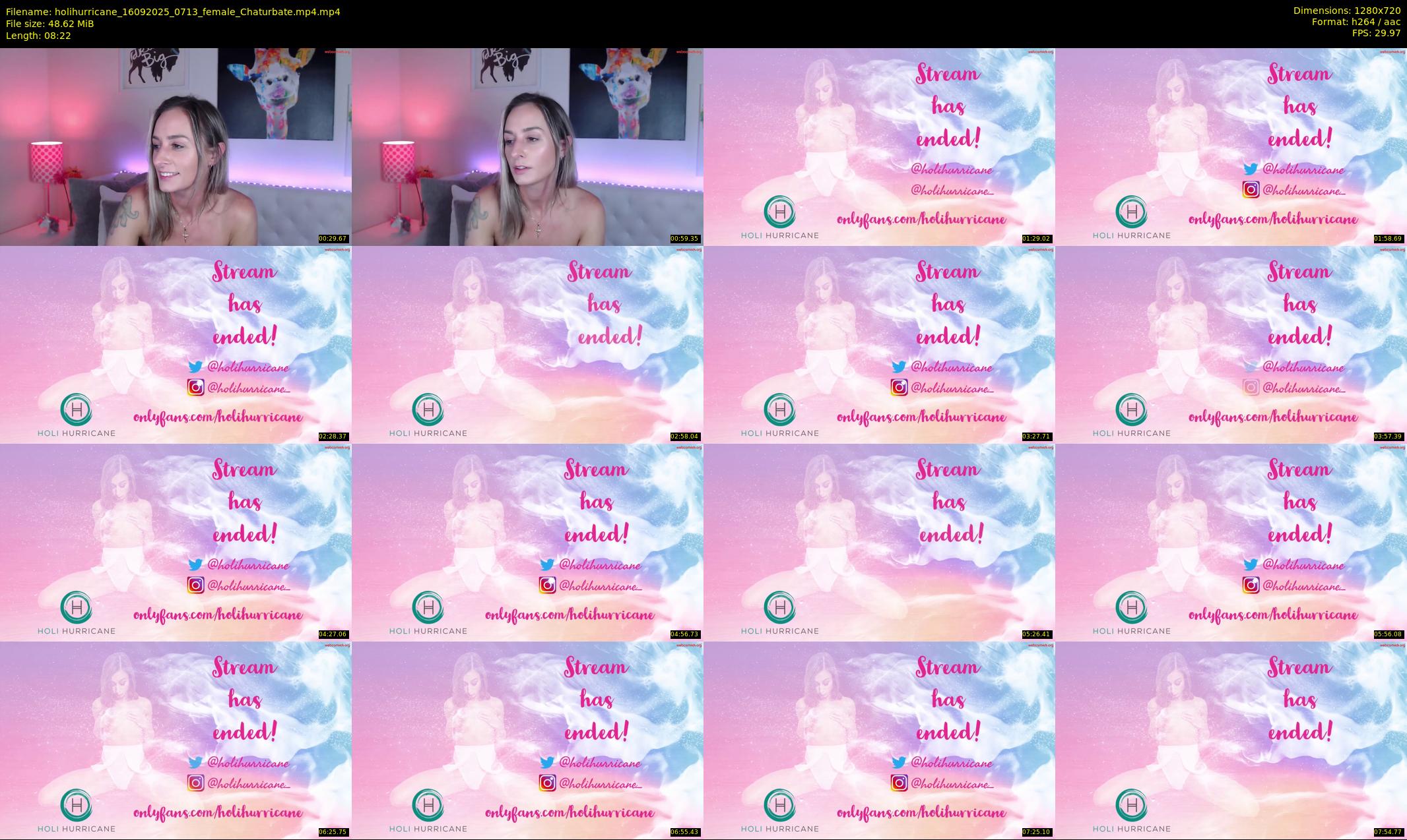 holihurricane — 9 minute Chaturbate female cam show recording, 720p, Sep 16, 2025