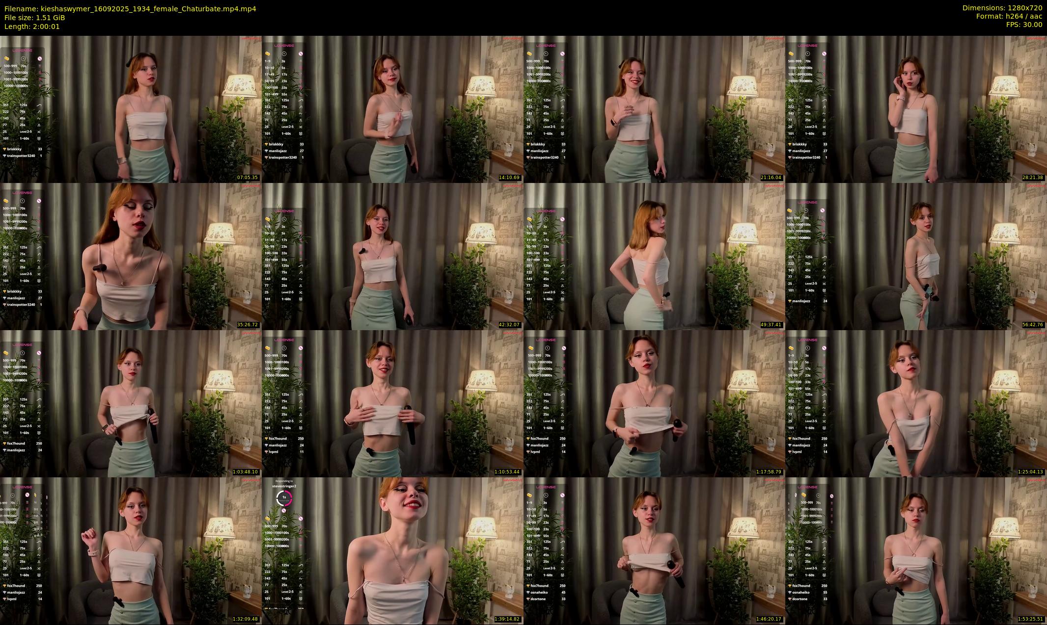 kieshaswymer — 121 minute Chaturbate female cam show recording, 720p, Sep 16, 2025