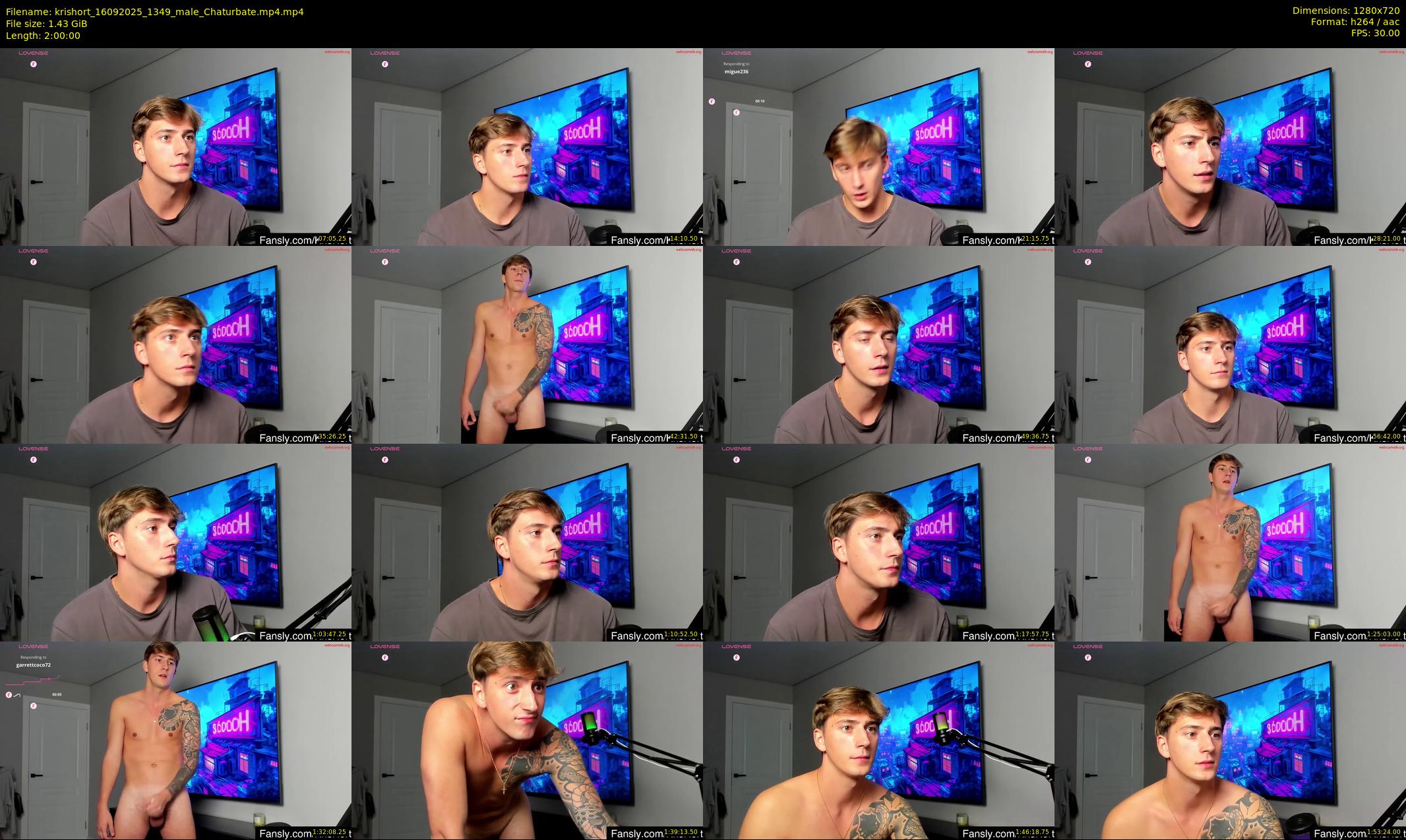 krishort — 120 minute Chaturbate male cam show recording, 720p, Sep 16, 2025