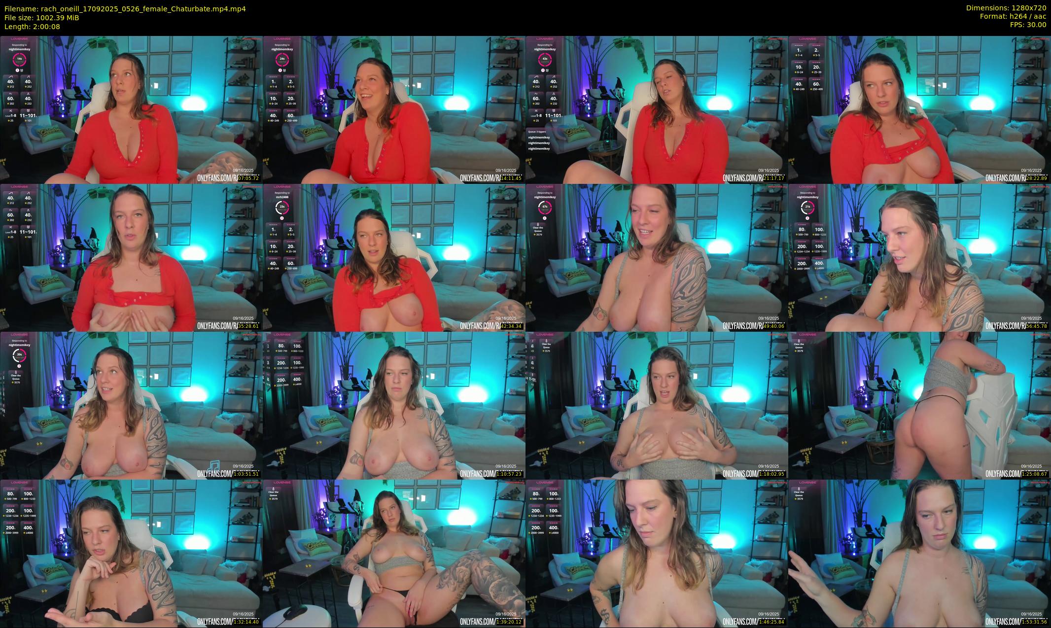rach_oneill — 121 minute Chaturbate female cam show recording, 720p, Sep 17, 2025