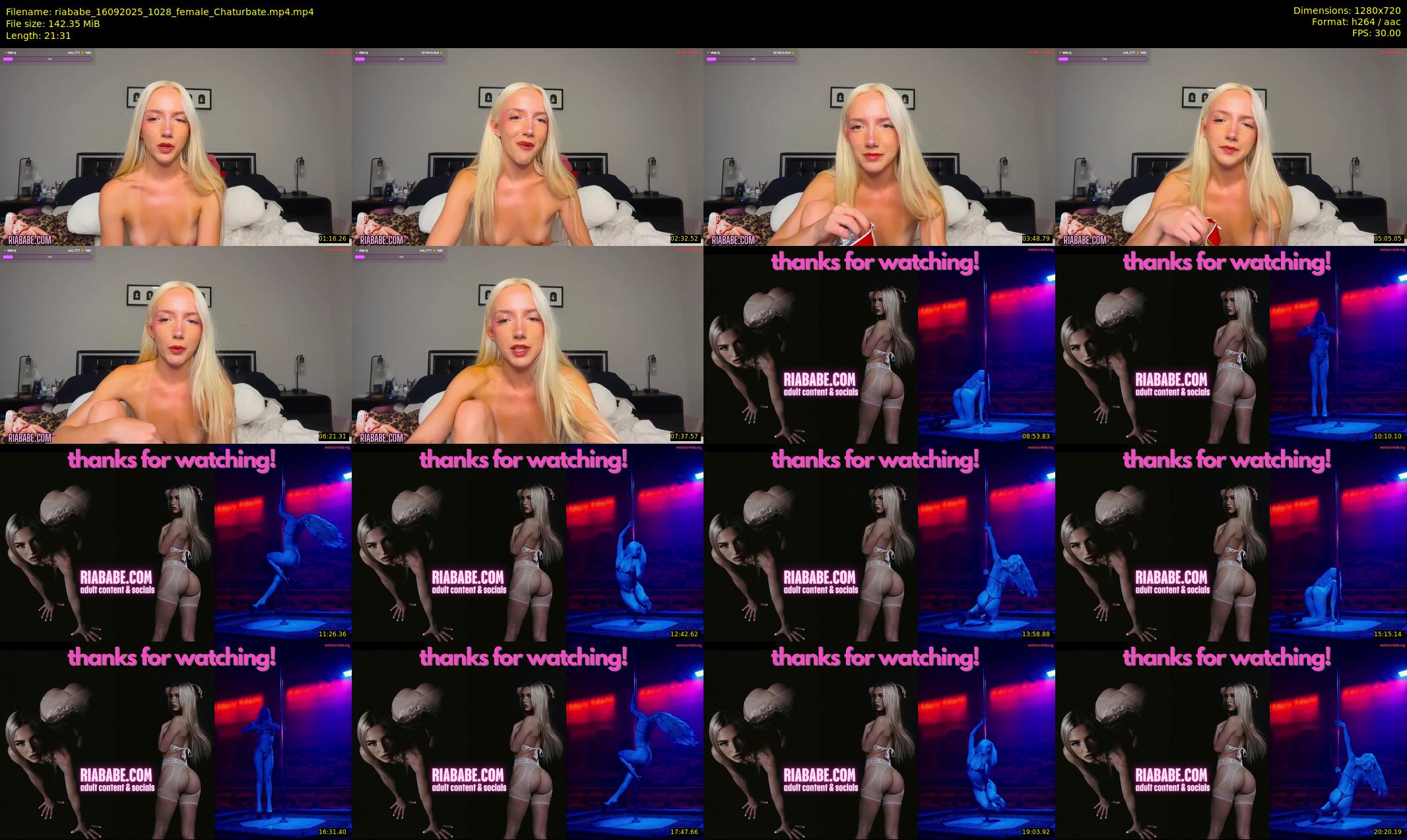 riababe — 22 minute Chaturbate female cam show recording, 720p, Sep 16, 2025