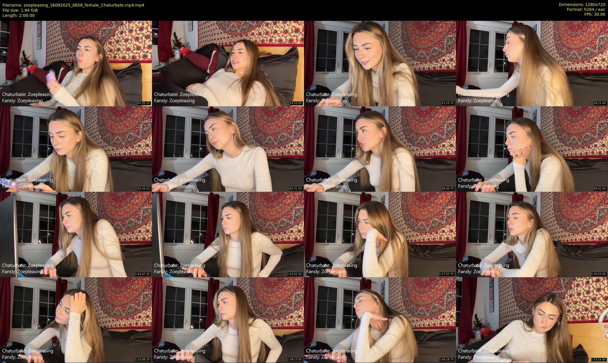 zoepleasing — 120 minute Chaturbate female cam show recording, 720p, Sep 16, 2025