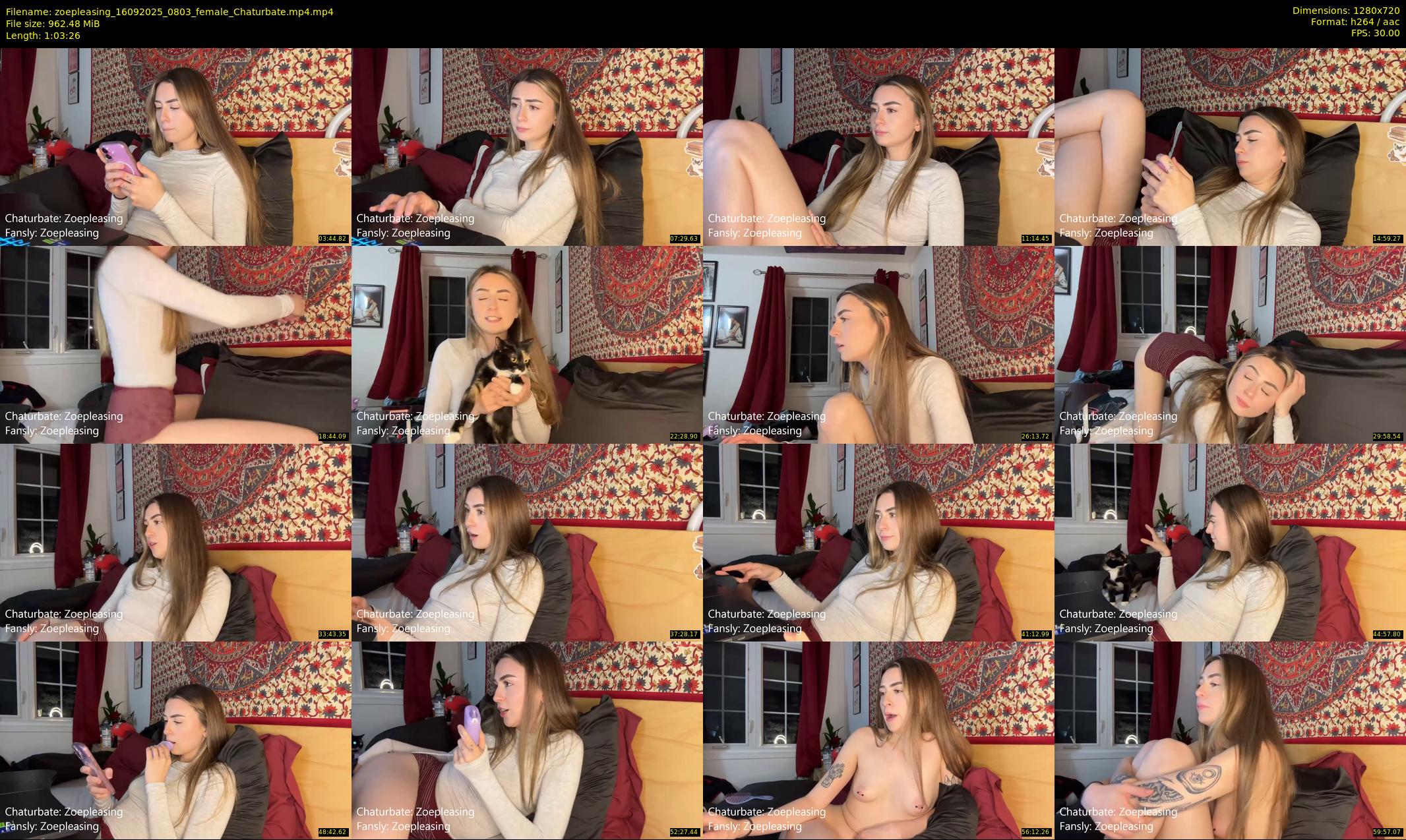 zoepleasing — 64 minute Chaturbate female cam show recording, 720p, Sep 16, 2025