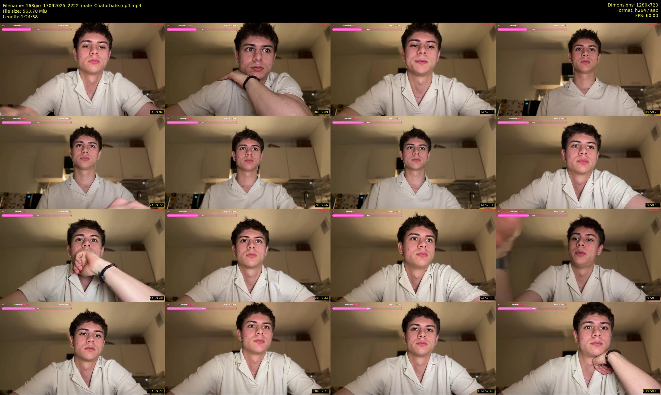 168gio — 85 minute Chaturbate male cam show recording, 720p, Sep 17, 2025