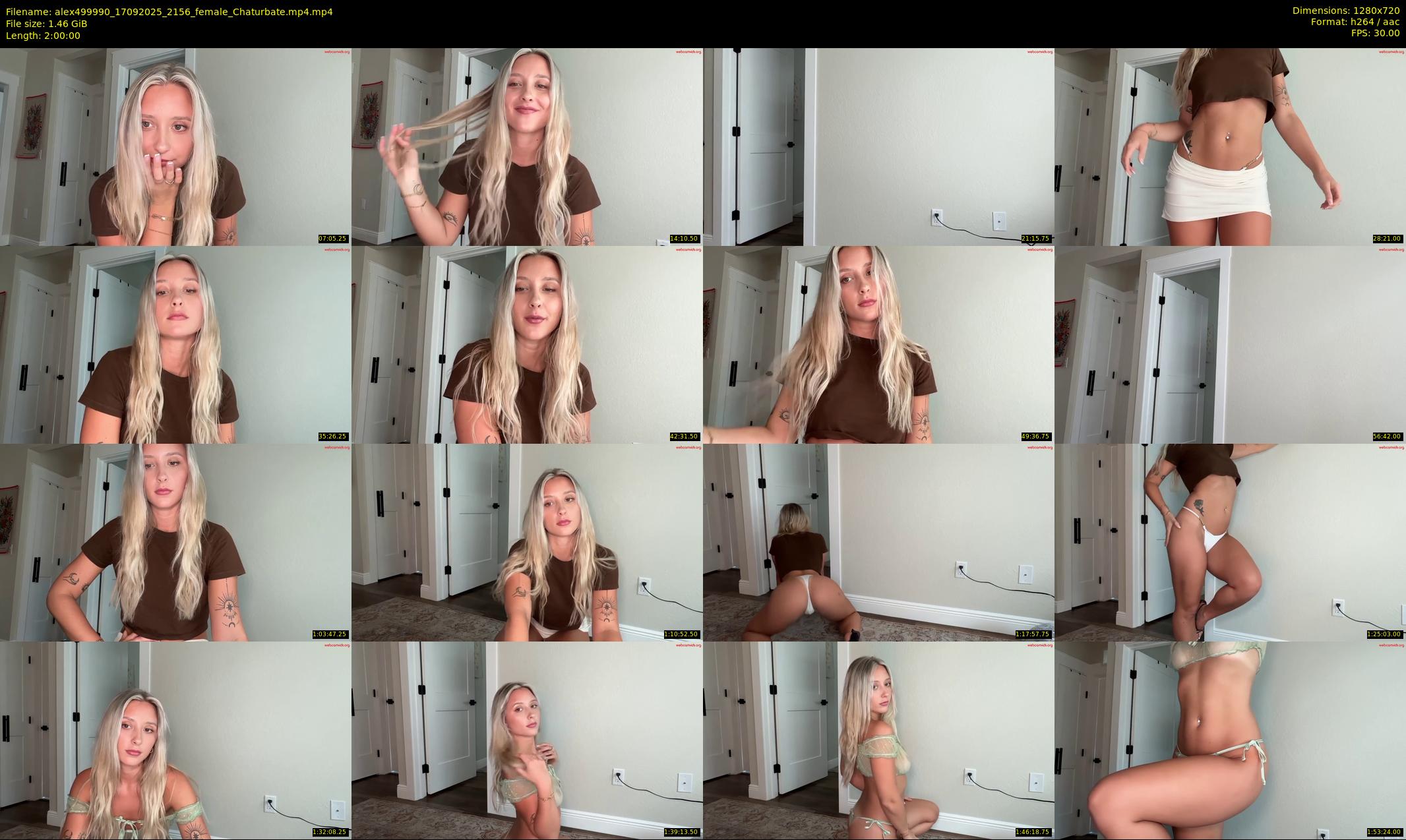 alex499990 — 120 minute Chaturbate female cam show recording, 720p, Sep 17, 2025