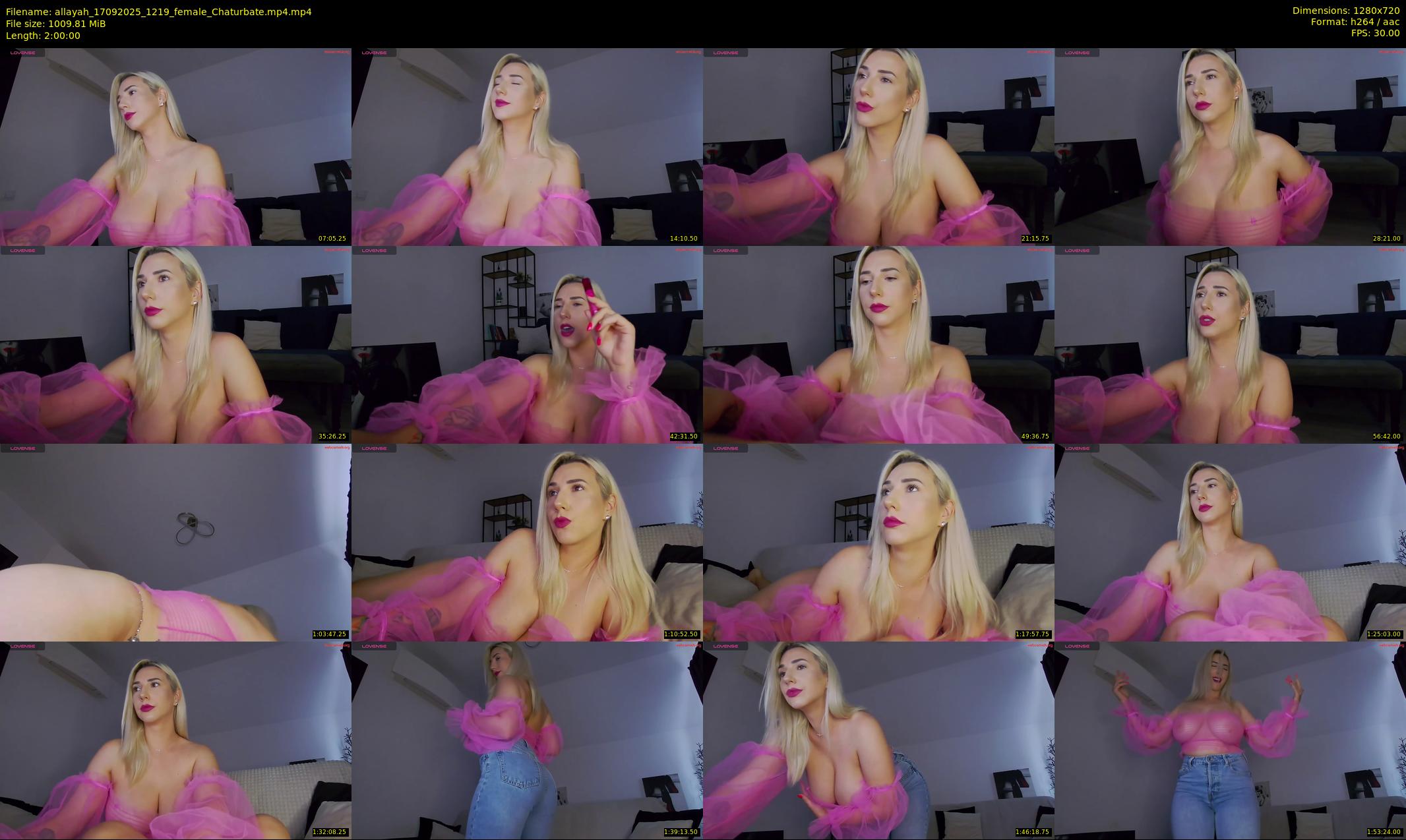 allayah — 120 minute Chaturbate female cam show recording, 720p, Sep 17, 2025