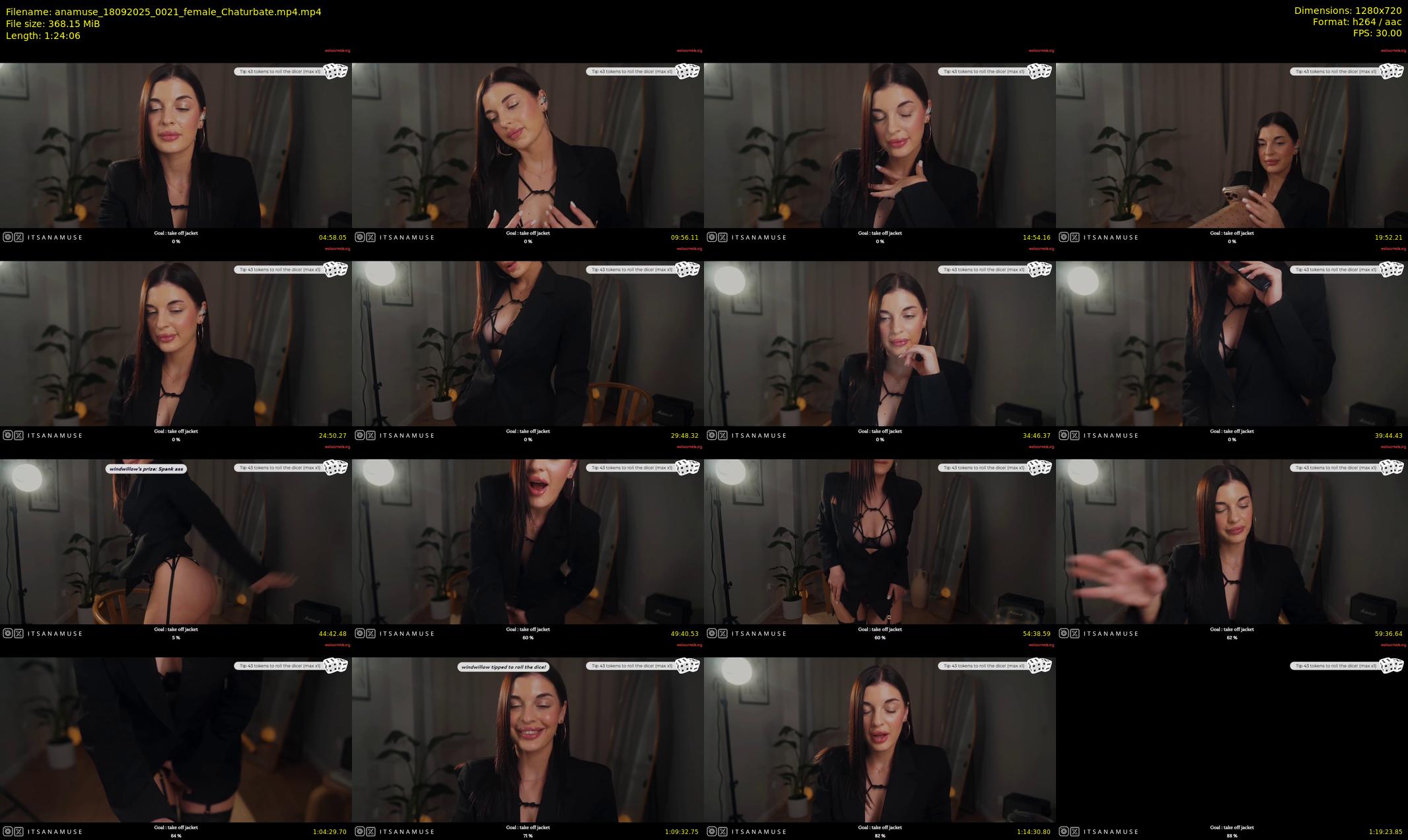 anamuse — 85 minute Chaturbate female cam show recording, 720p, Sep 18, 2025