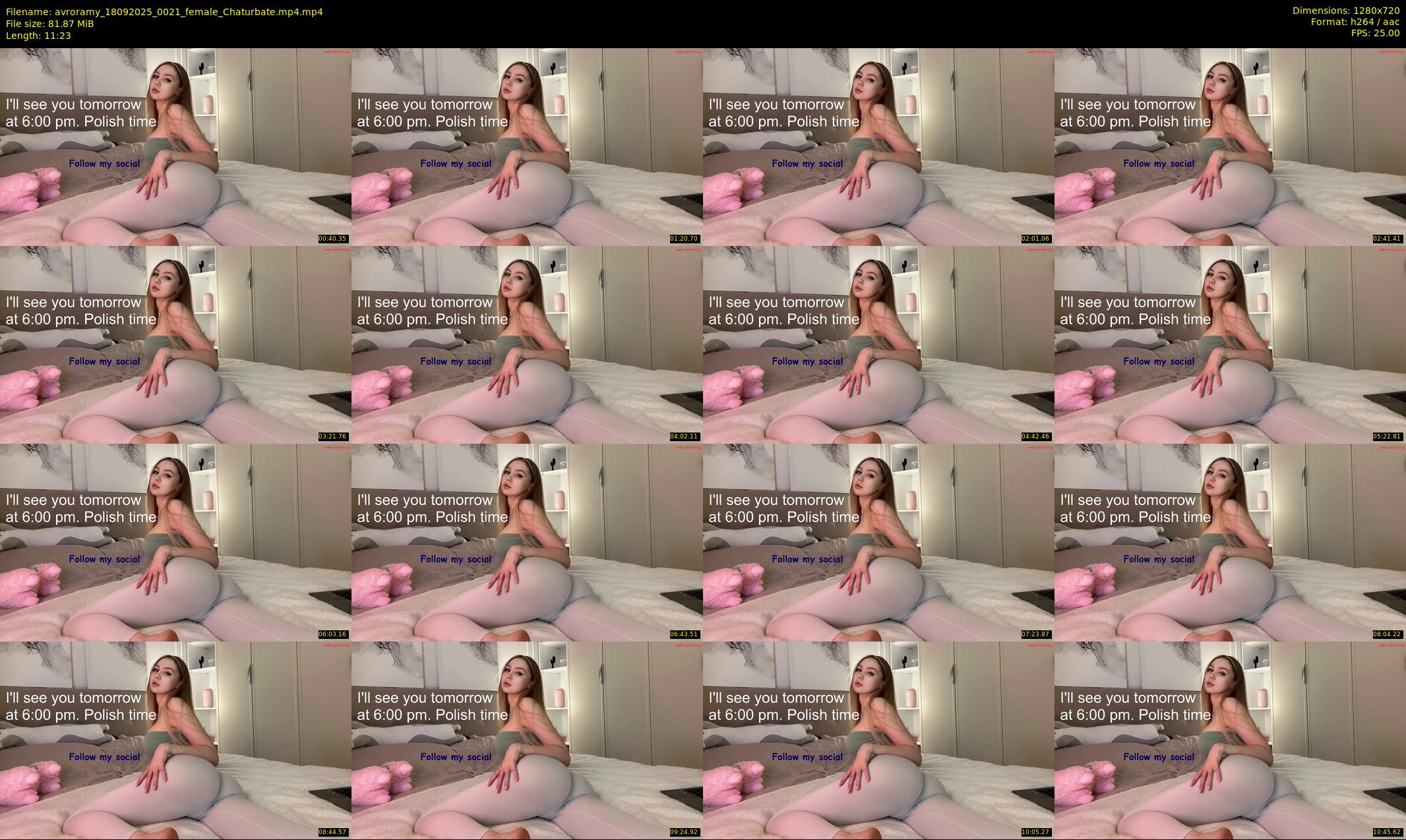 avroramy — 12 minute Chaturbate female cam show recording, 720p, Sep 18, 2025