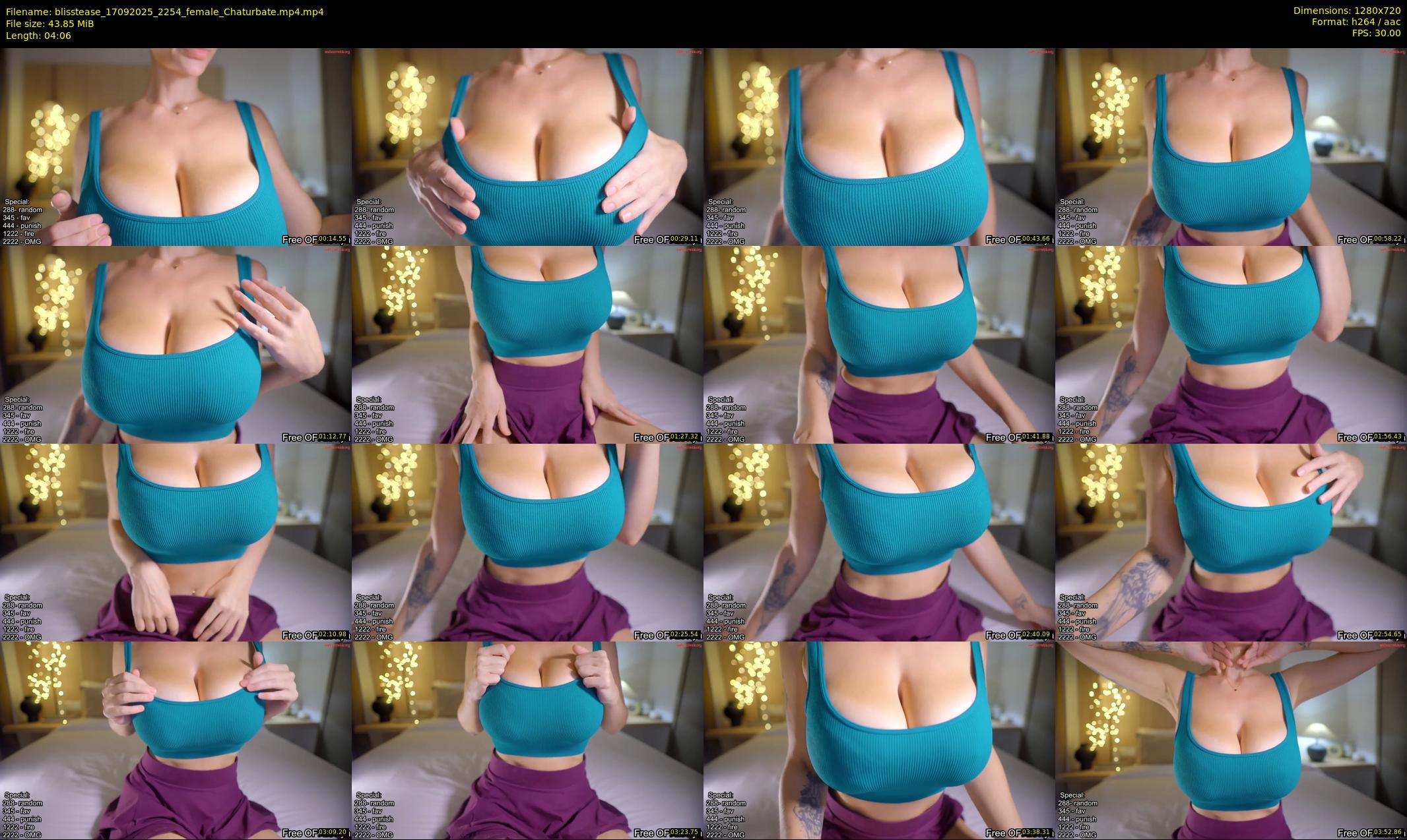 blisstease — 5 minute Chaturbate female cam show recording, 720p, Sep 17, 2025
