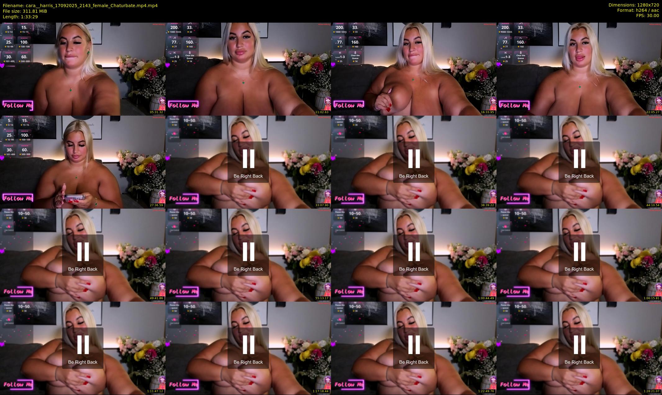 cara__harris — 94 minute Chaturbate female cam show recording, 720p, Sep 17, 2025