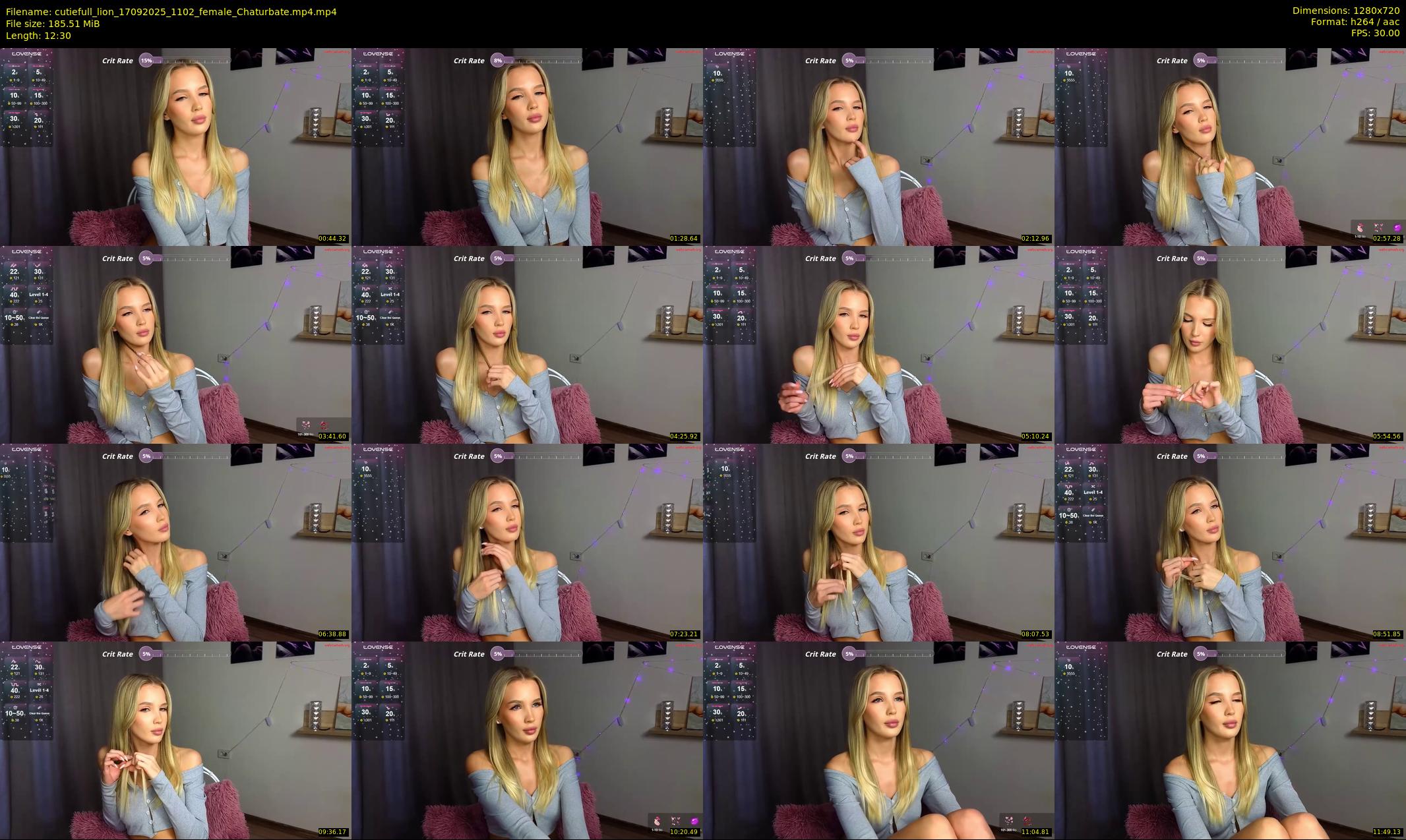 cutiefull_lion — 13 minute Chaturbate female cam show recording, 720p, Sep 17, 2025