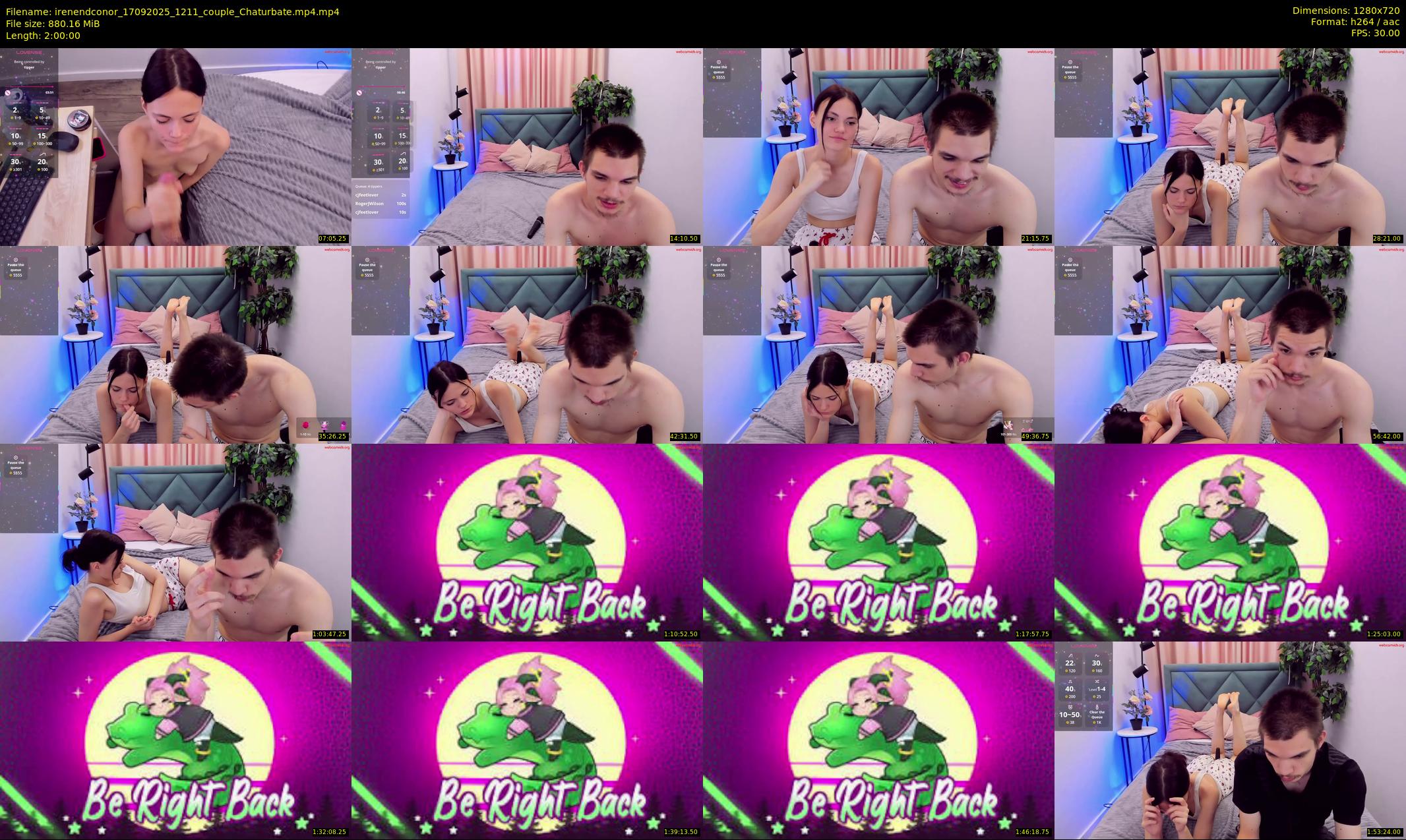 irenendconor — 120 minute Chaturbate couple cam show recording, 720p, Sep 17, 2025