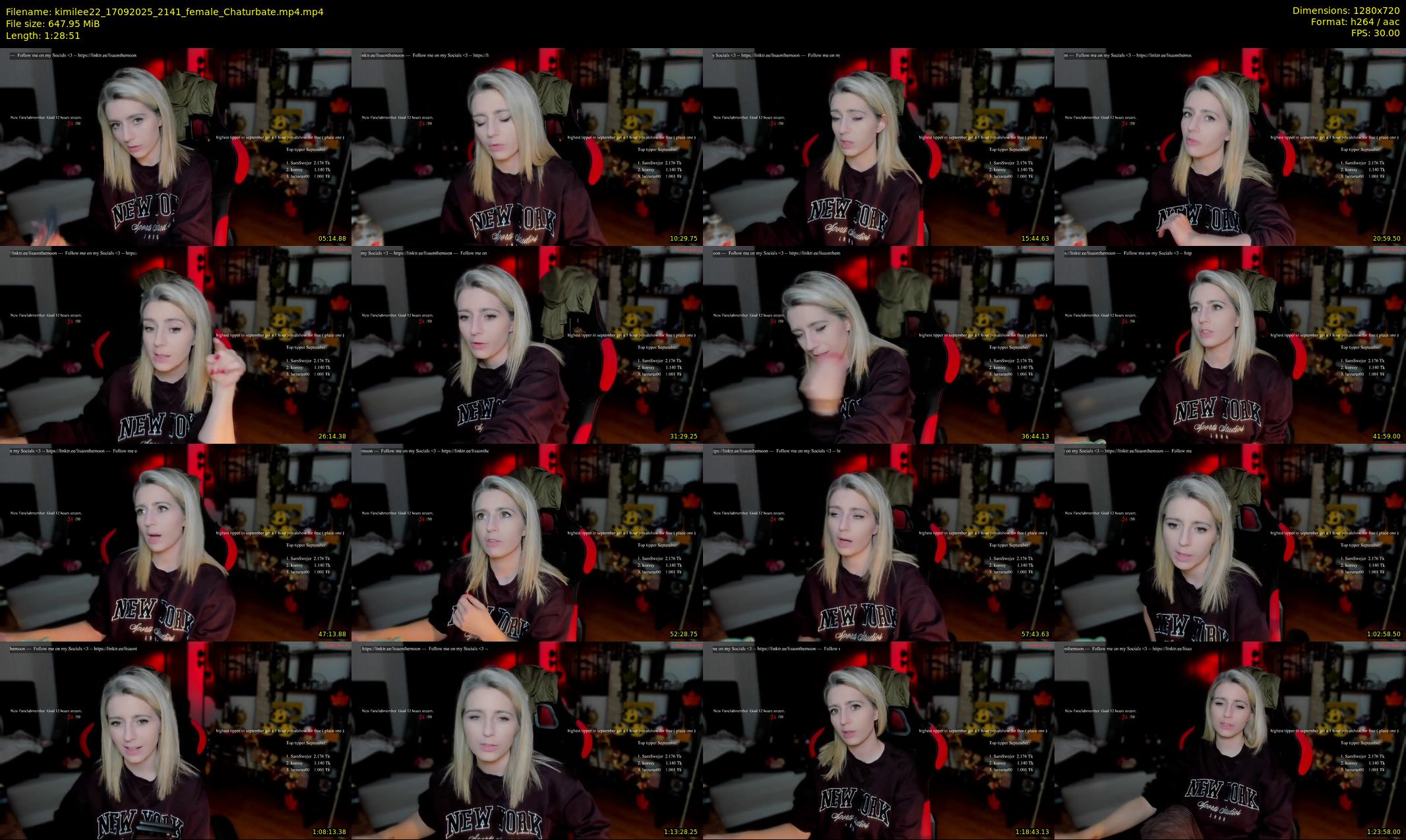 kimilee22 — 89 minute Chaturbate female cam show recording, 720p, Sep 17, 2025