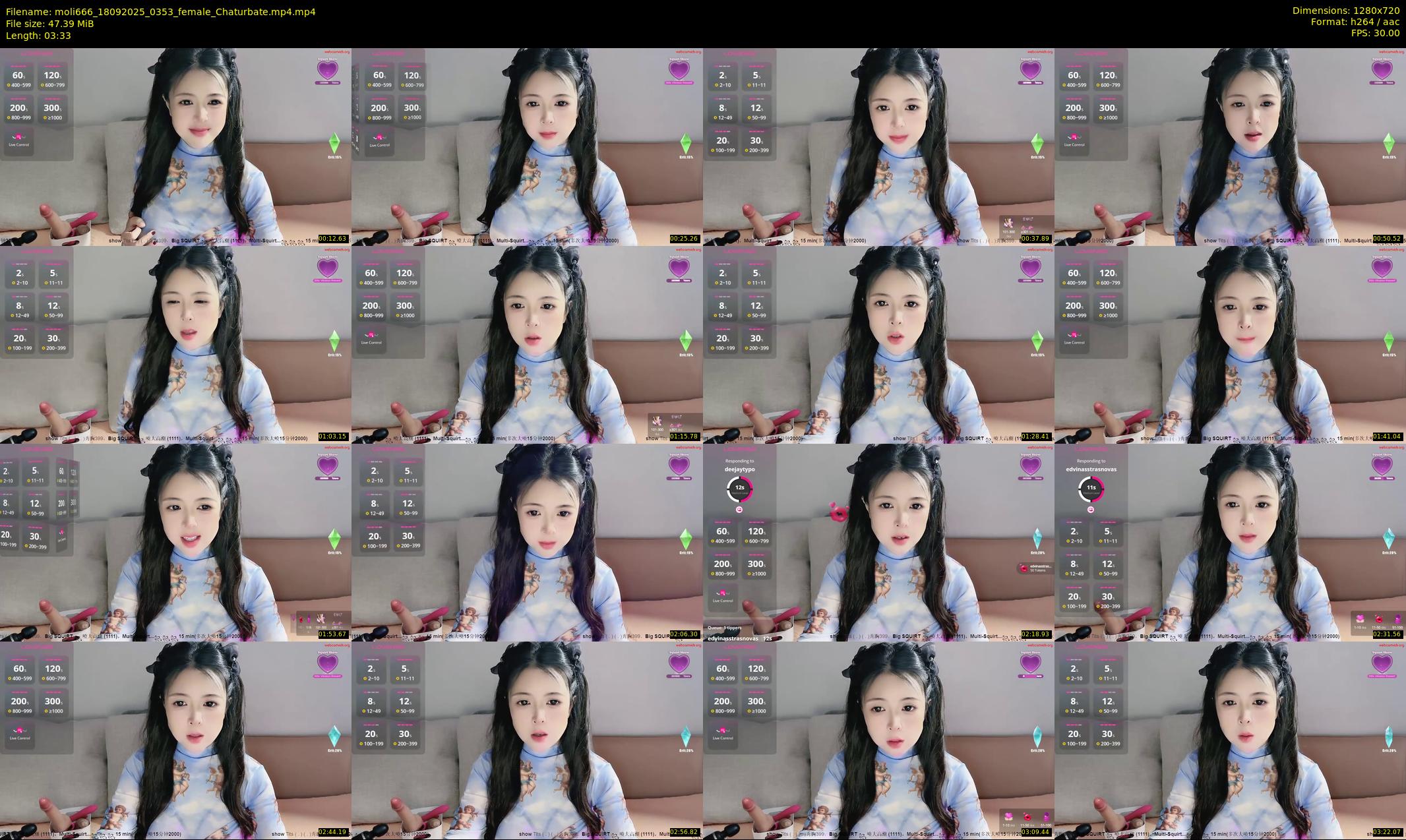 moli666 — 4 minute Chaturbate female cam show recording, 720p, Sep 18, 2025