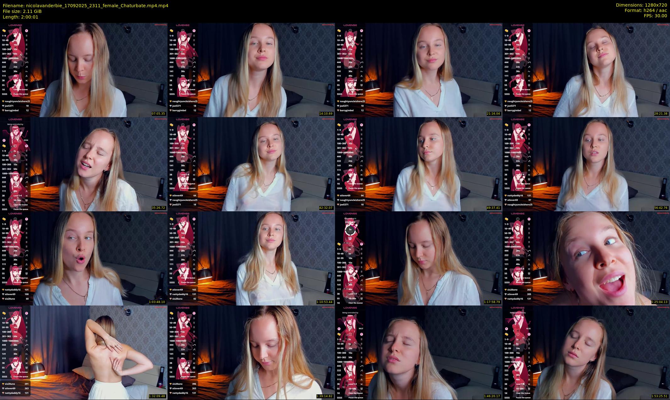 nicolavanderbie — 121 minute Chaturbate female cam show recording, 720p, Sep 17, 2025