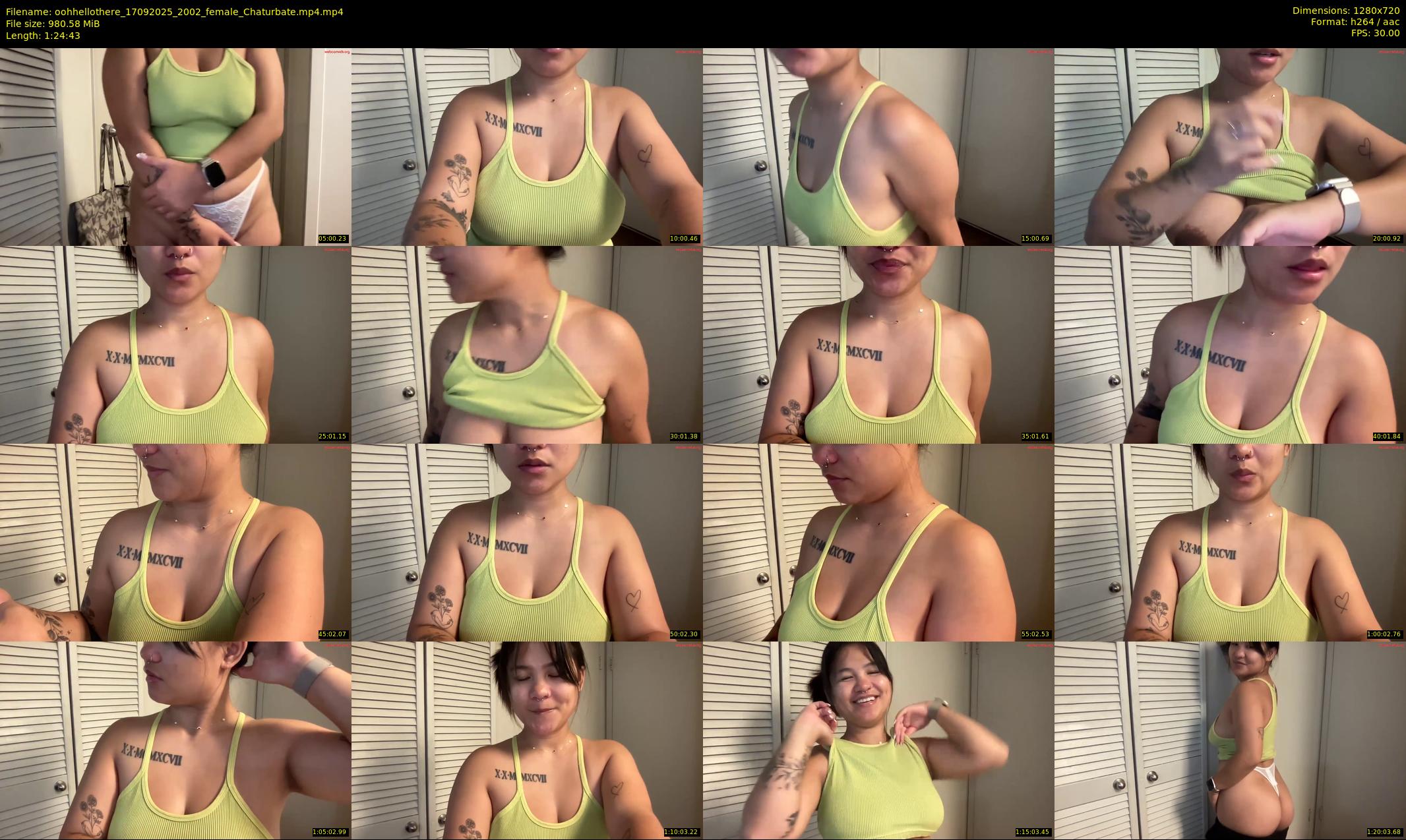 oohhellothere — 85 minute Chaturbate female cam show recording, 720p, Sep 17, 2025