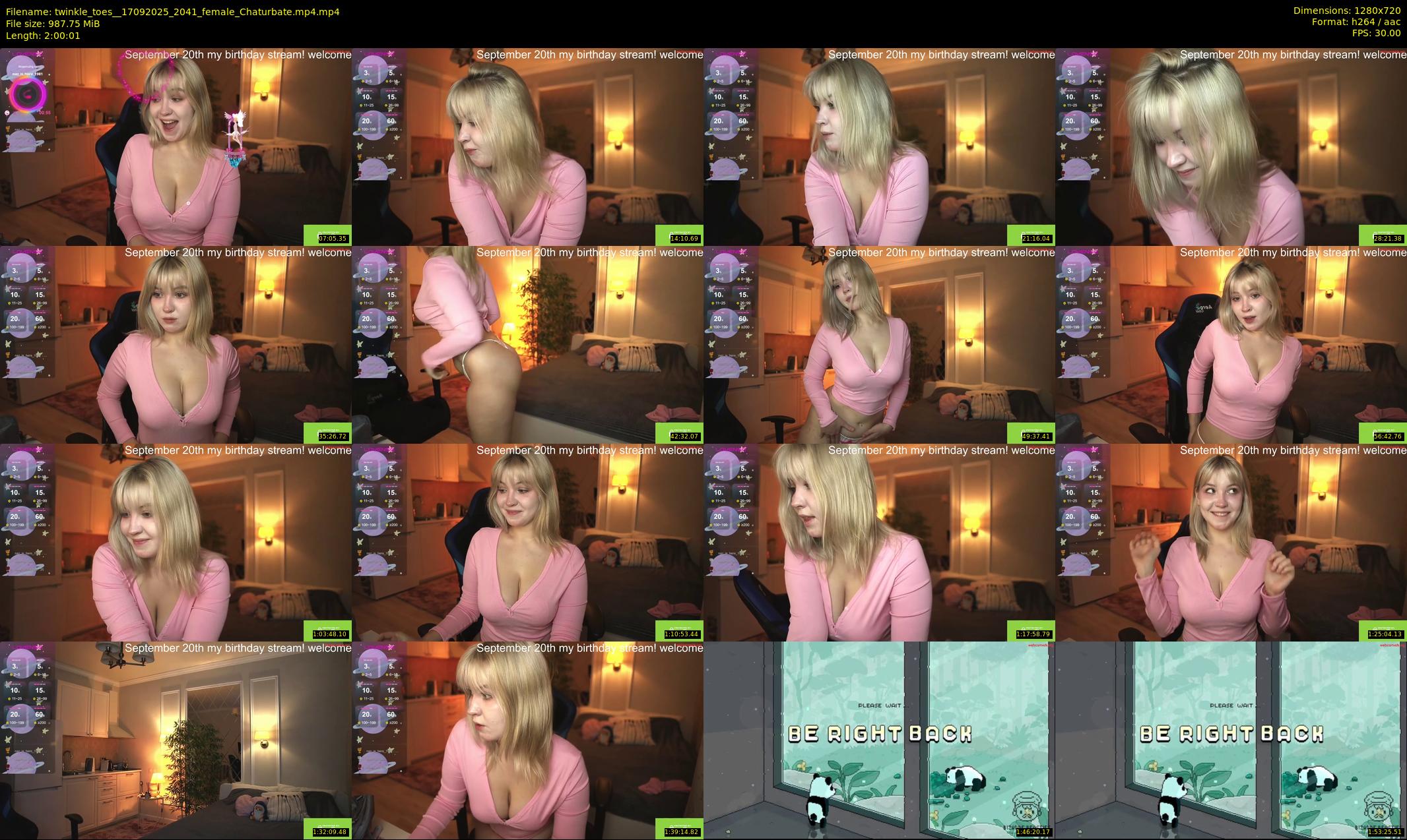 twinkle_toes_ — 121 minute Chaturbate female cam show recording, 720p, Sep 17, 2025
