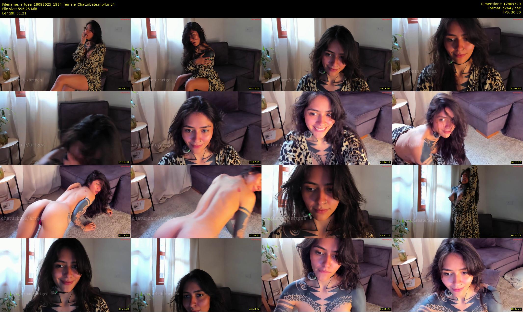 artgea — 52 minute Chaturbate female cam show recording, 720p, Sep 18, 2025