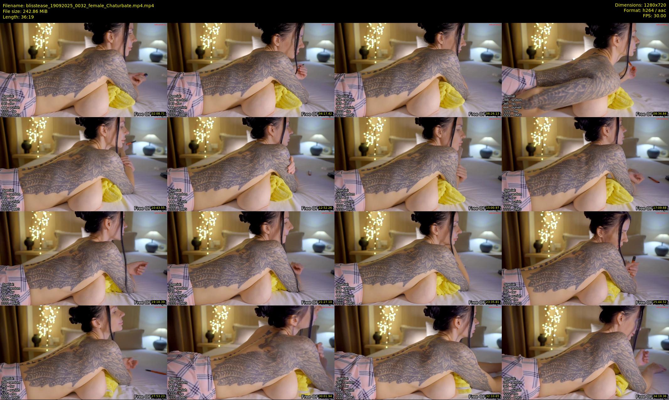 blisstease — 37 minute Chaturbate female cam show recording, 720p, Sep 19, 2025