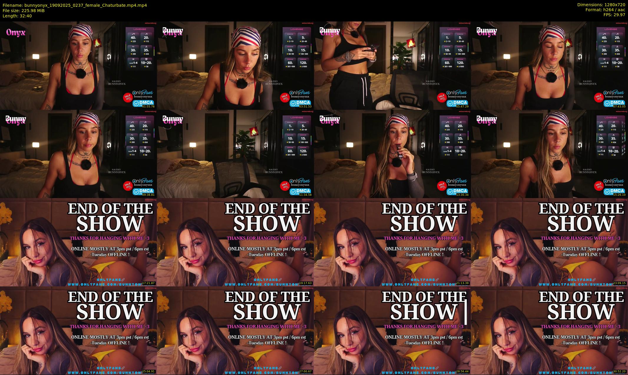 bunnyonyx — 33 minute Chaturbate female cam show recording, 720p, Sep 19, 2025