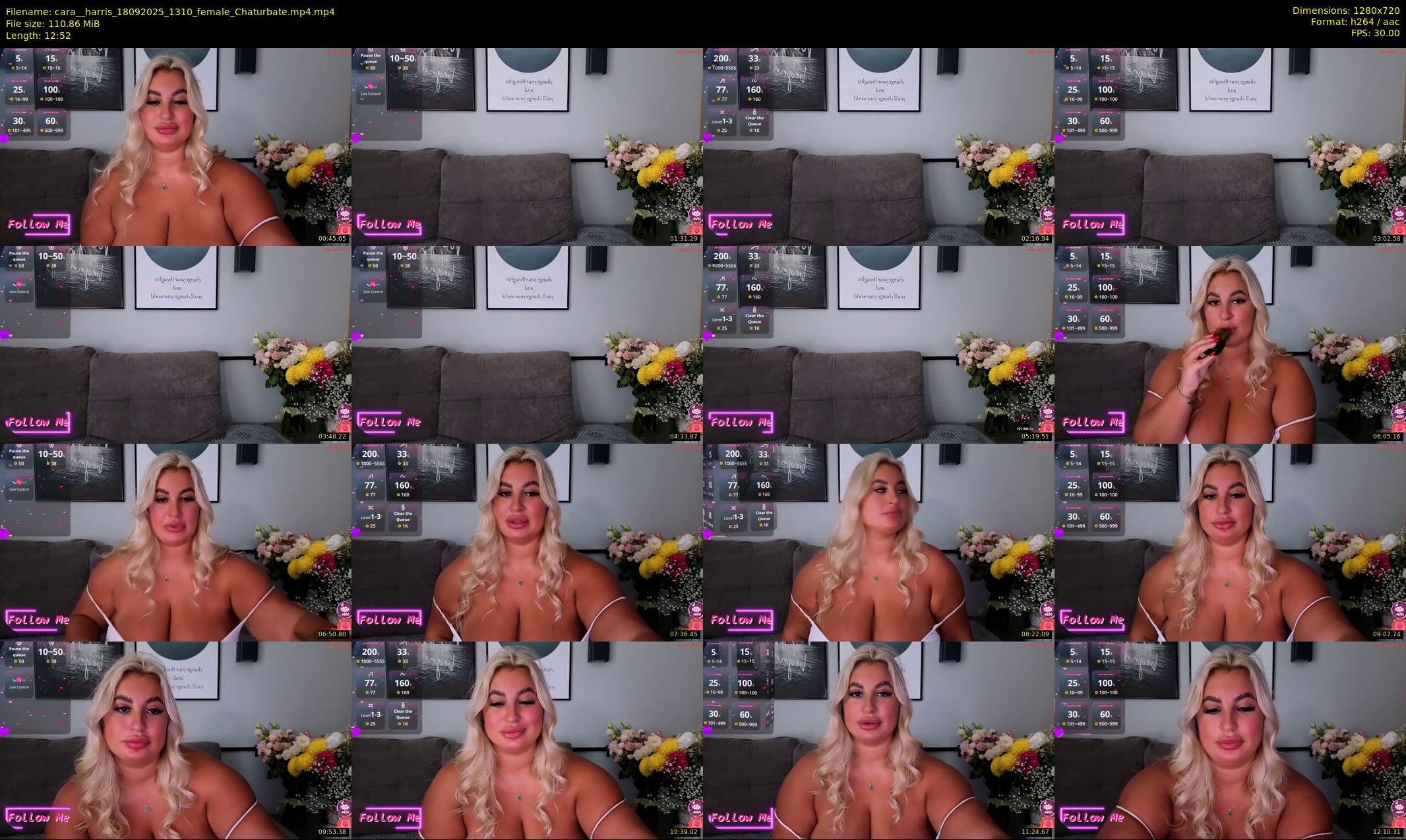 cara__harris — 13 minute Chaturbate female cam show recording, 720p, Sep 18, 2025