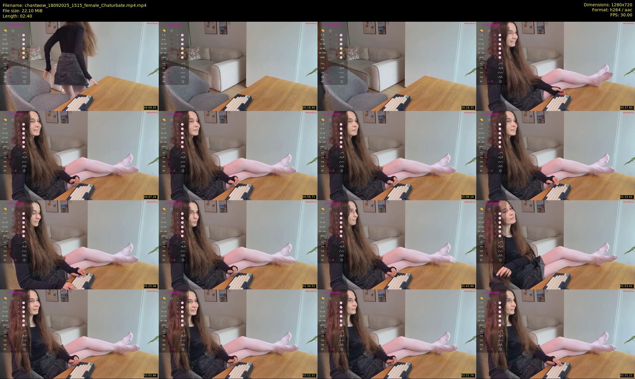 chantwow — 3 minute Chaturbate female cam show recording, 720p, Sep 18, 2025