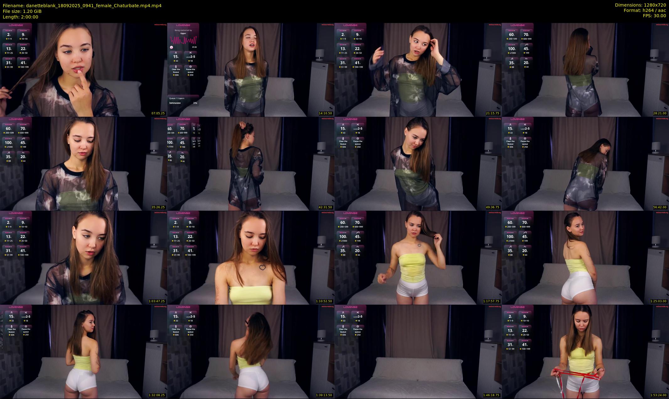 danetteblank — 120 minute Chaturbate female cam show recording, 720p, Sep 18, 2025