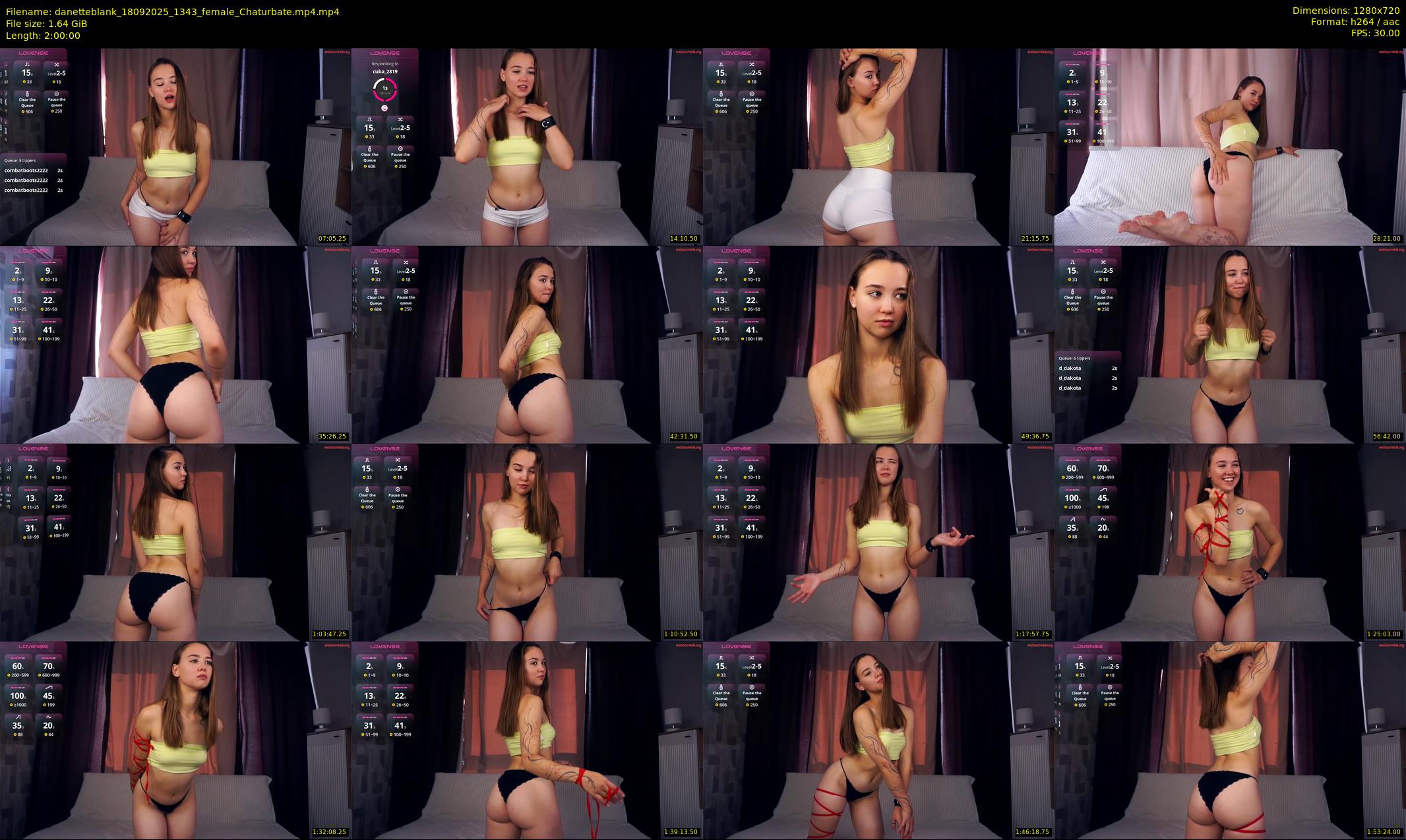 danetteblank — 120 minute Chaturbate female cam show recording, 720p, Sep 18, 2025