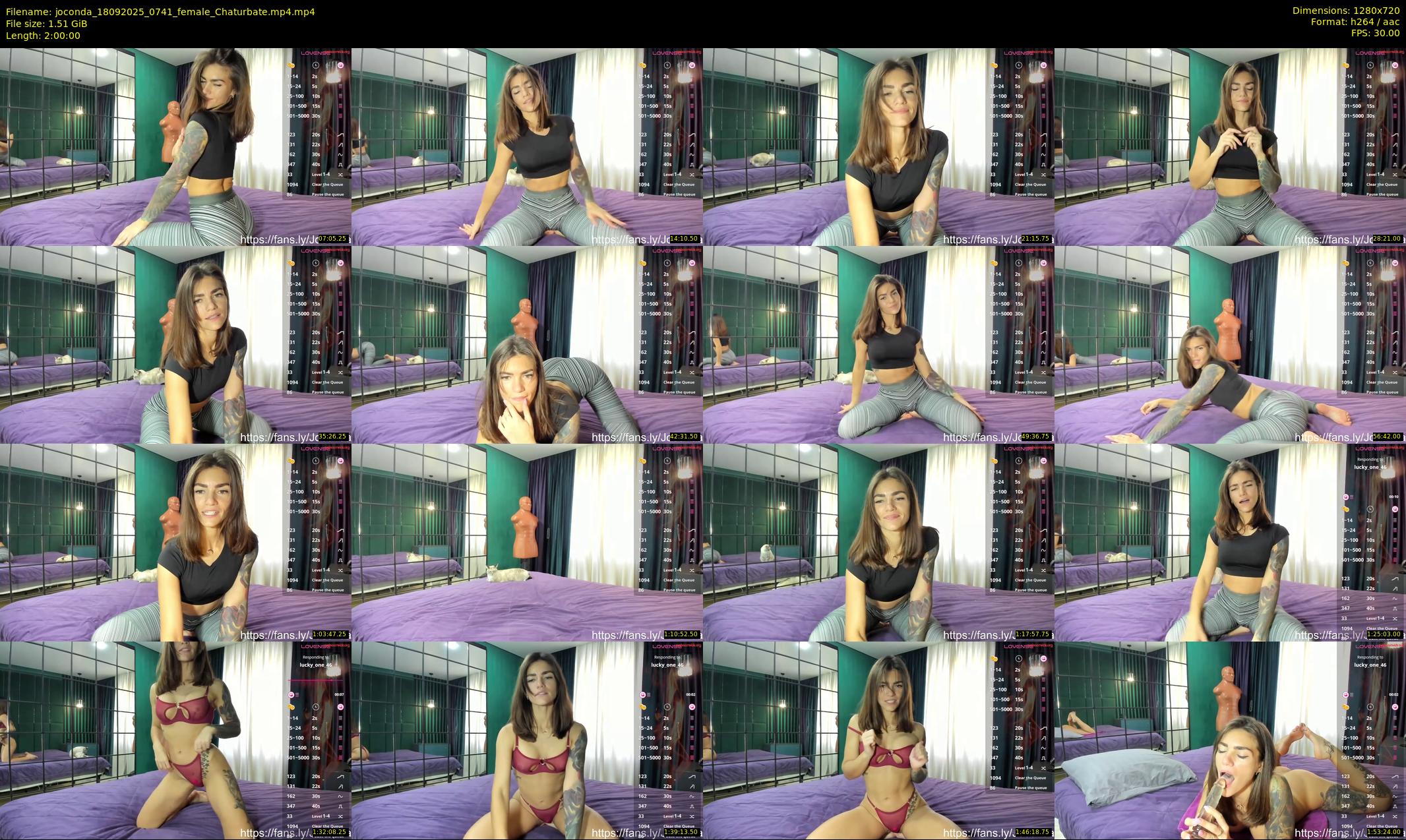 joconda — 120 minute Chaturbate female cam show recording, 720p, Sep 18, 2025
