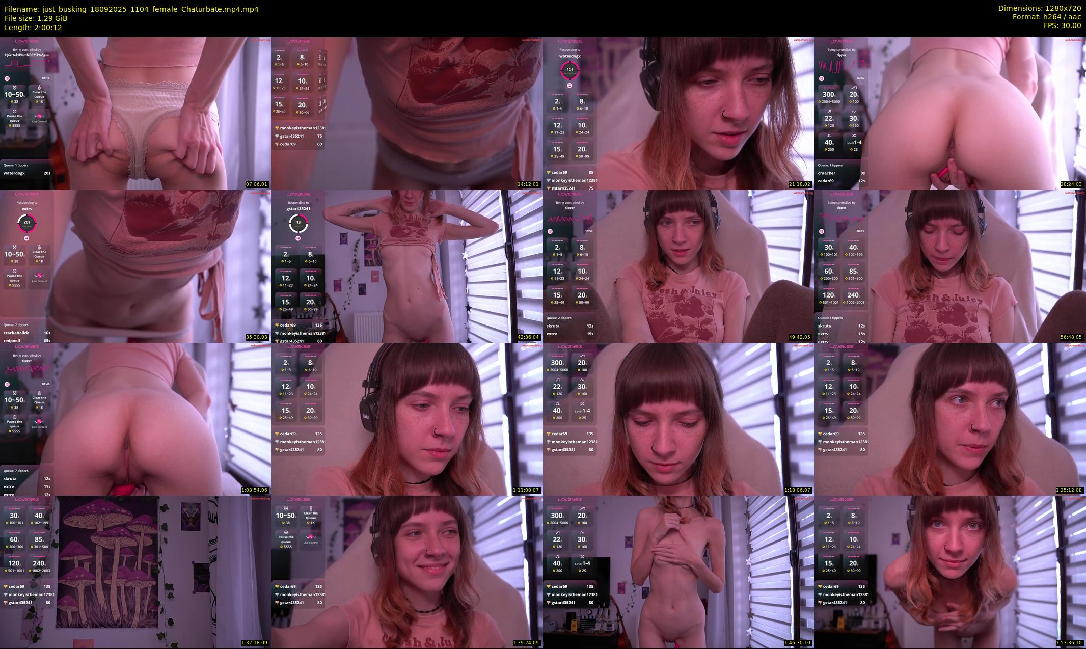 just_busking — 121 minute Chaturbate female cam show recording, 720p, Sep 18, 2025